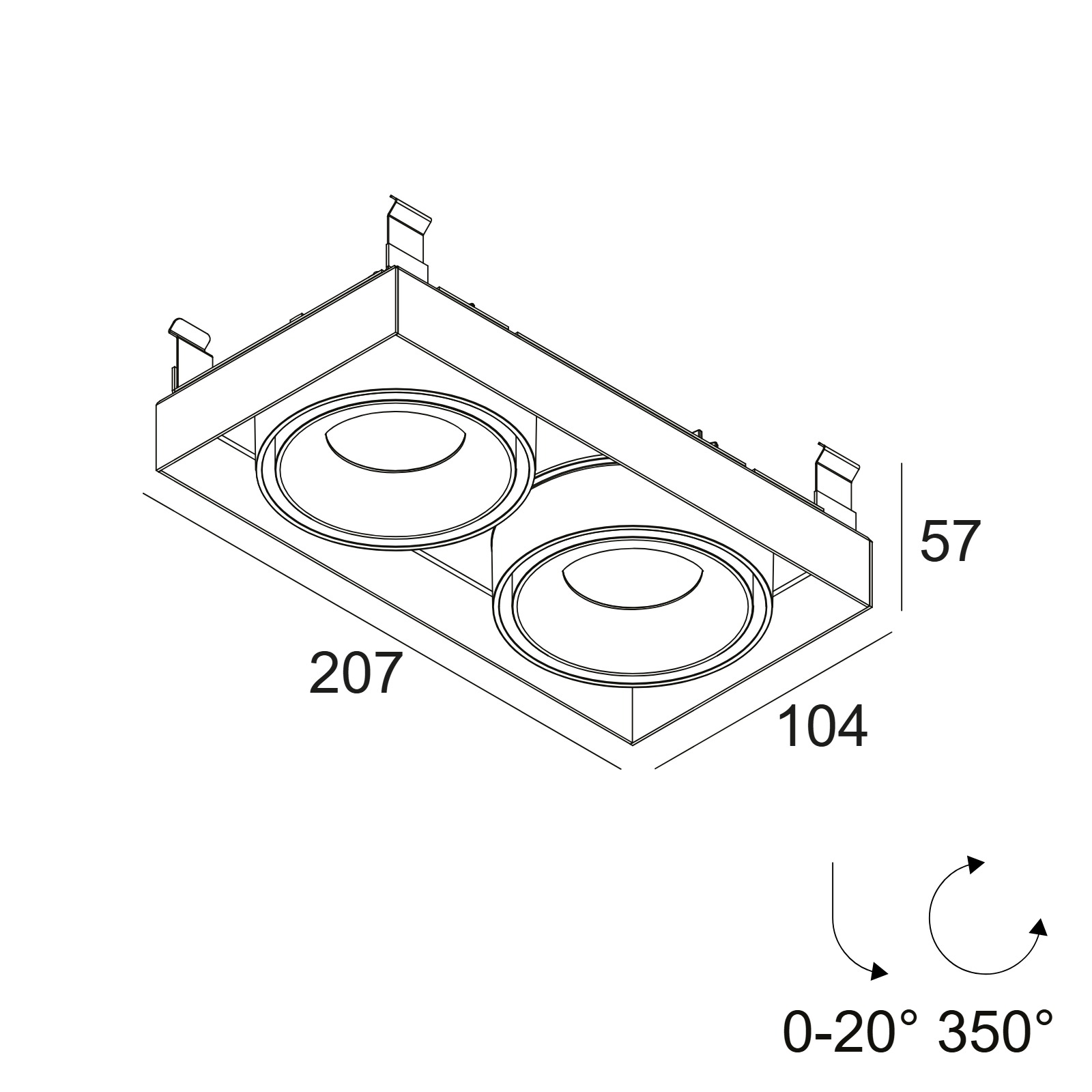 MINIGRID IN TRIMLESS 2 SOFT 93045 B-B черный Delta Light Встраиваемый потолочный светильник 2