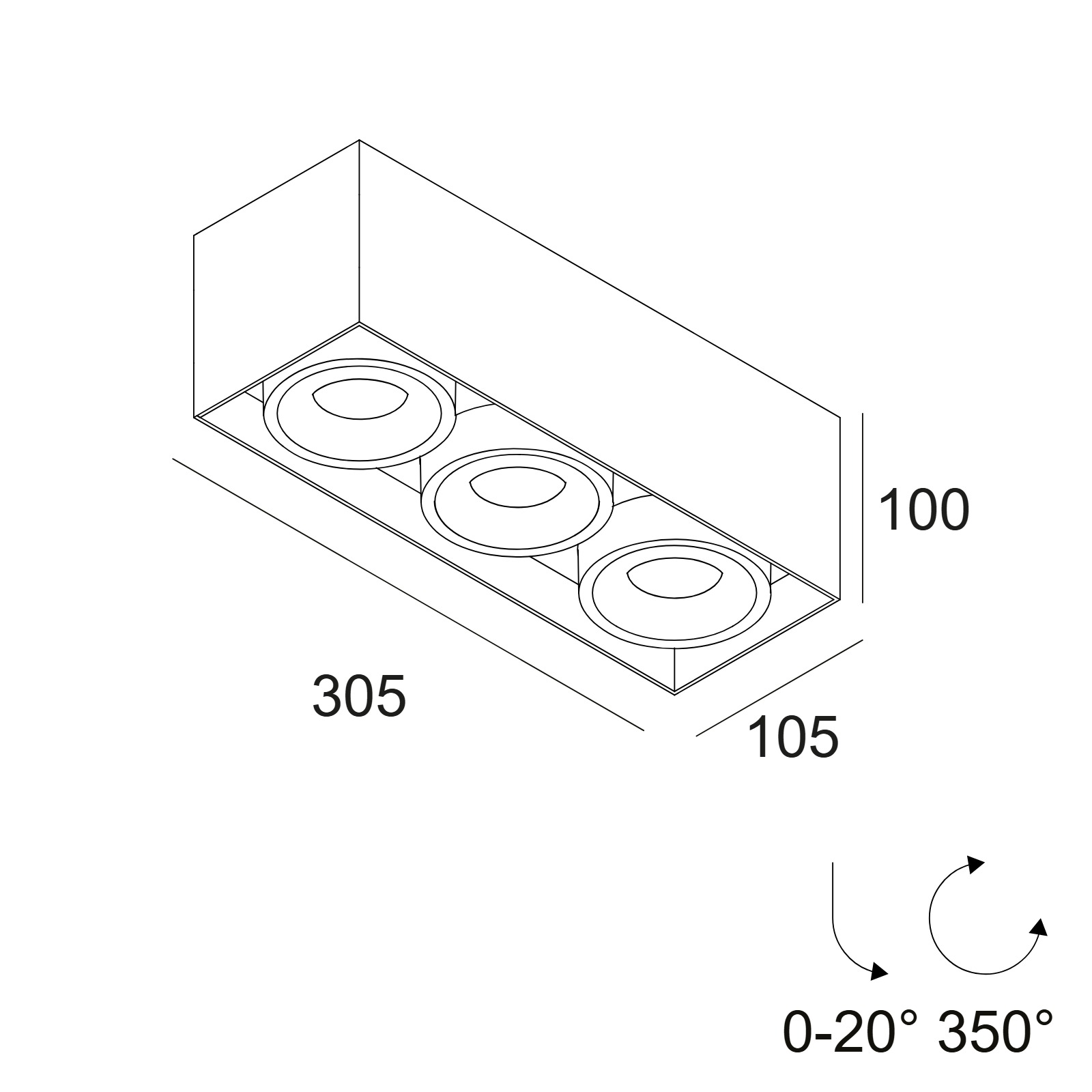 MINIGRID ON 350 SOFT 93045 DIM8 B-B черный Delta Light накладной потолочный светильник 2