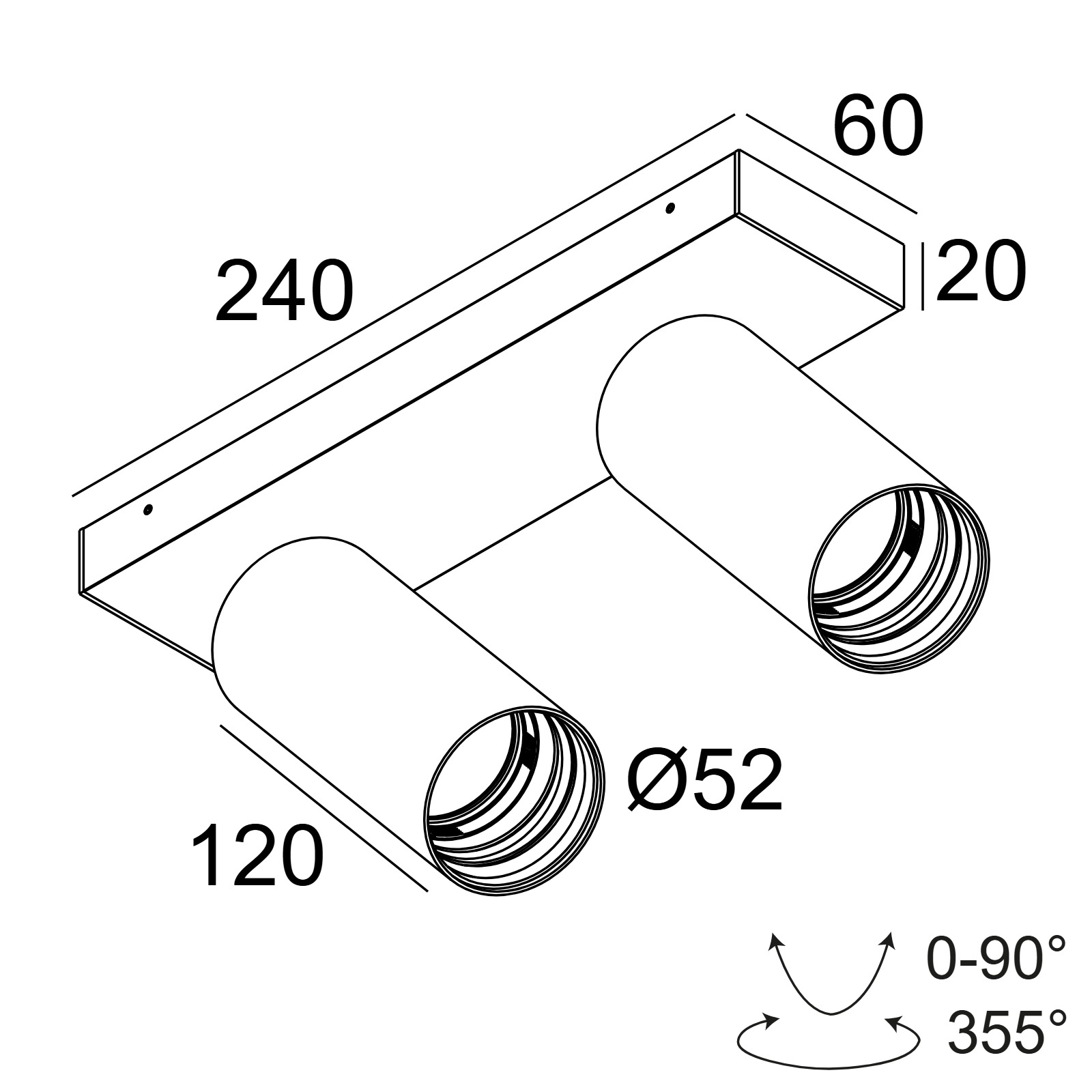SPY 52 ON 2 92720 DIM8 W-W белый Delta Light накладной потолочный светильник 2