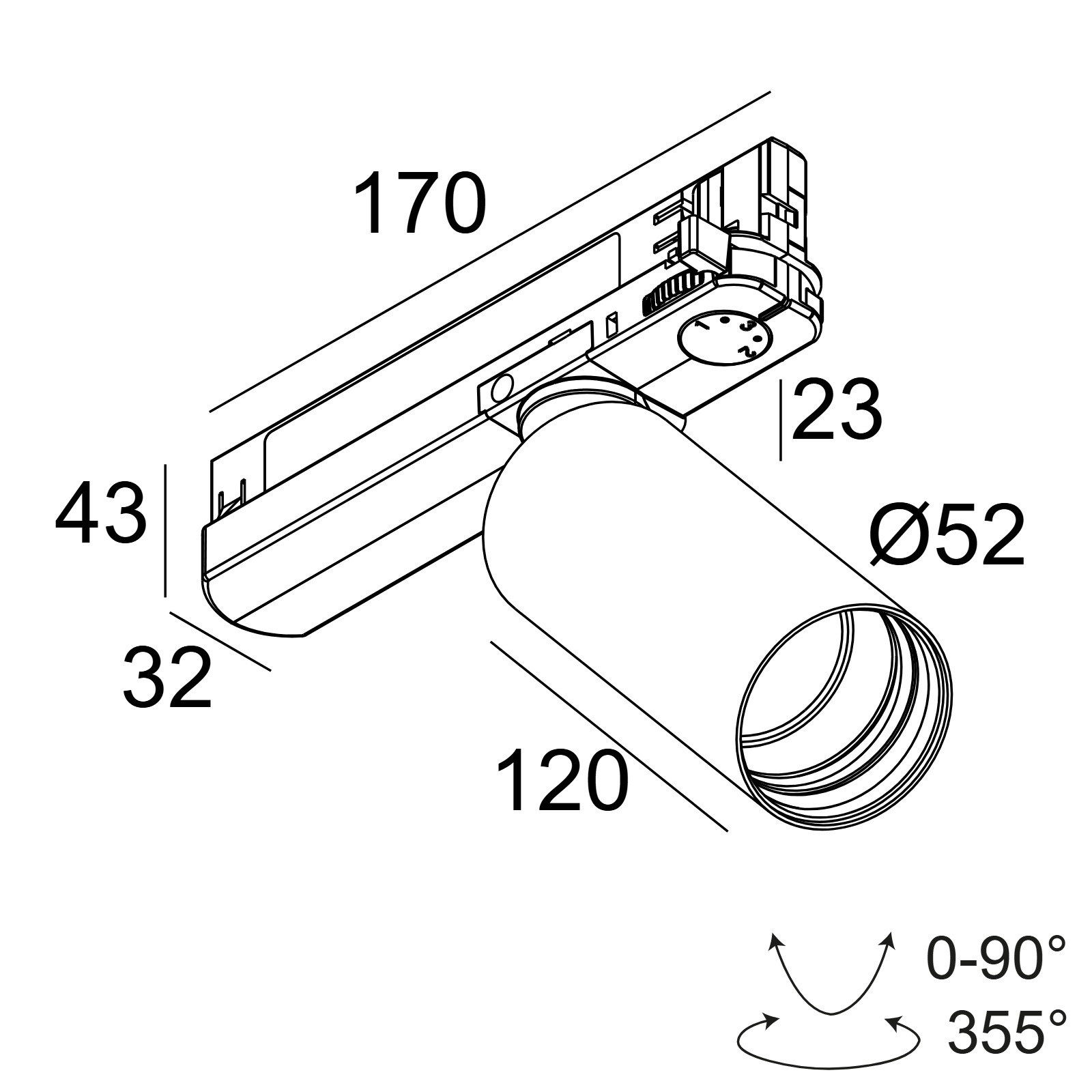 SPY 52 92720 ADM B черный Delta Light трековый прожектор 2