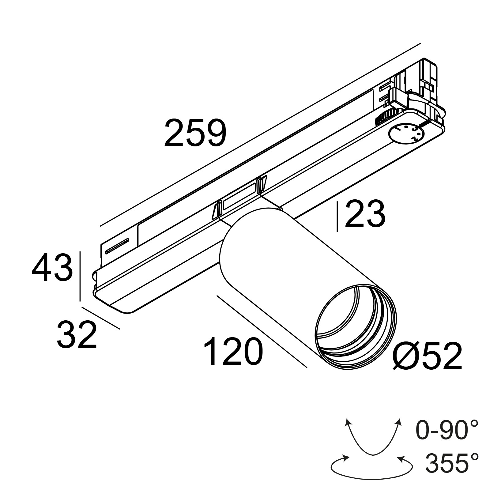 SPY 52 92720 ADM DIM5 B черный Delta Light трековый прожектор 2