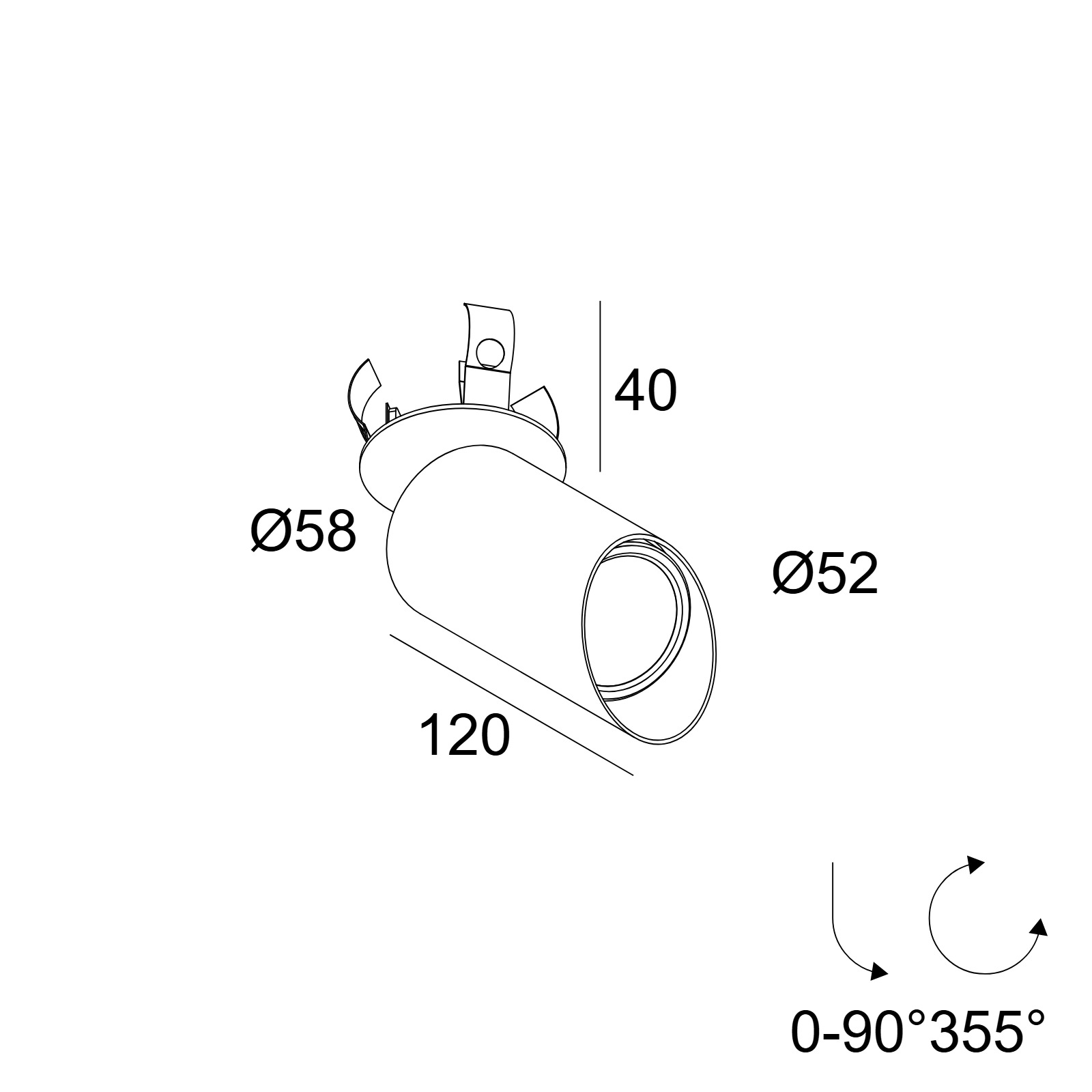 SPY 52 CLIP WALLWASH 927 B-B черный Delta Light накладной потолочный светильник 2