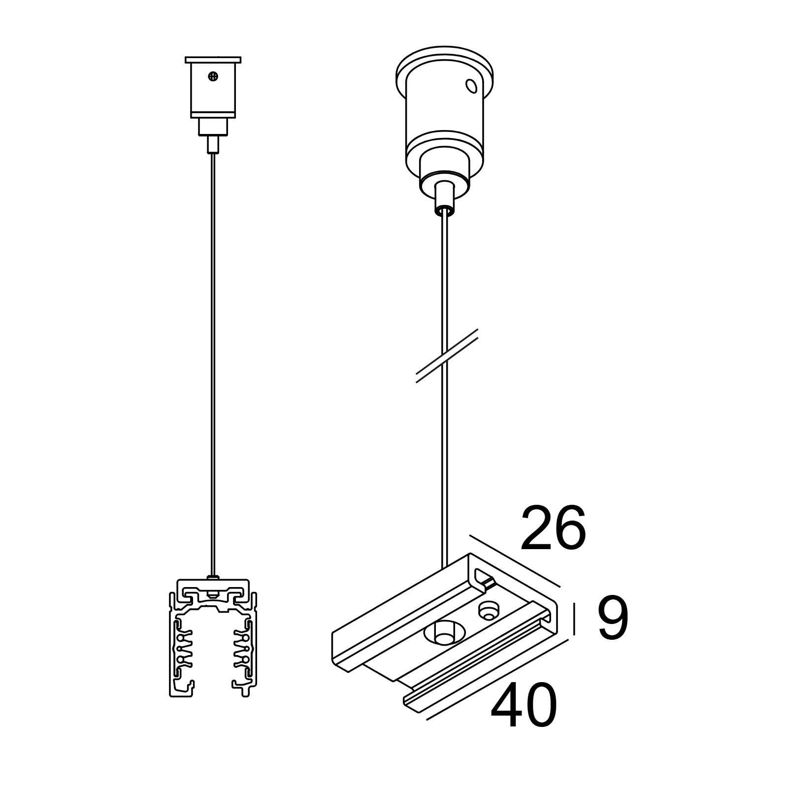 TRACK 3F DIM ON SUSPENSION 3,0m Delta Light IT