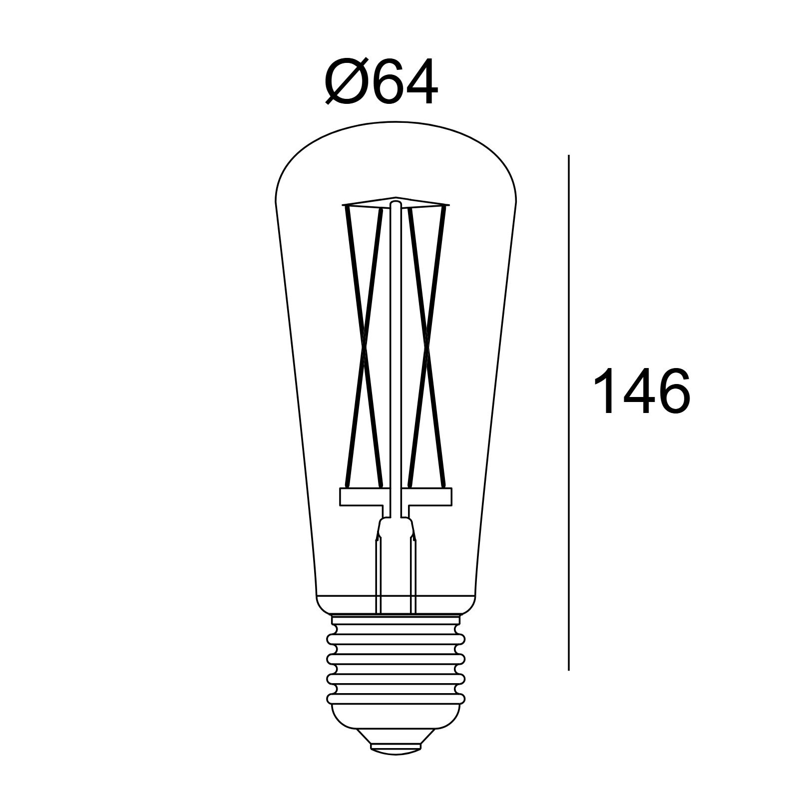 LED FILAMENT T64 E27 6W 2200K - SMOKE Delta Light лампа 2