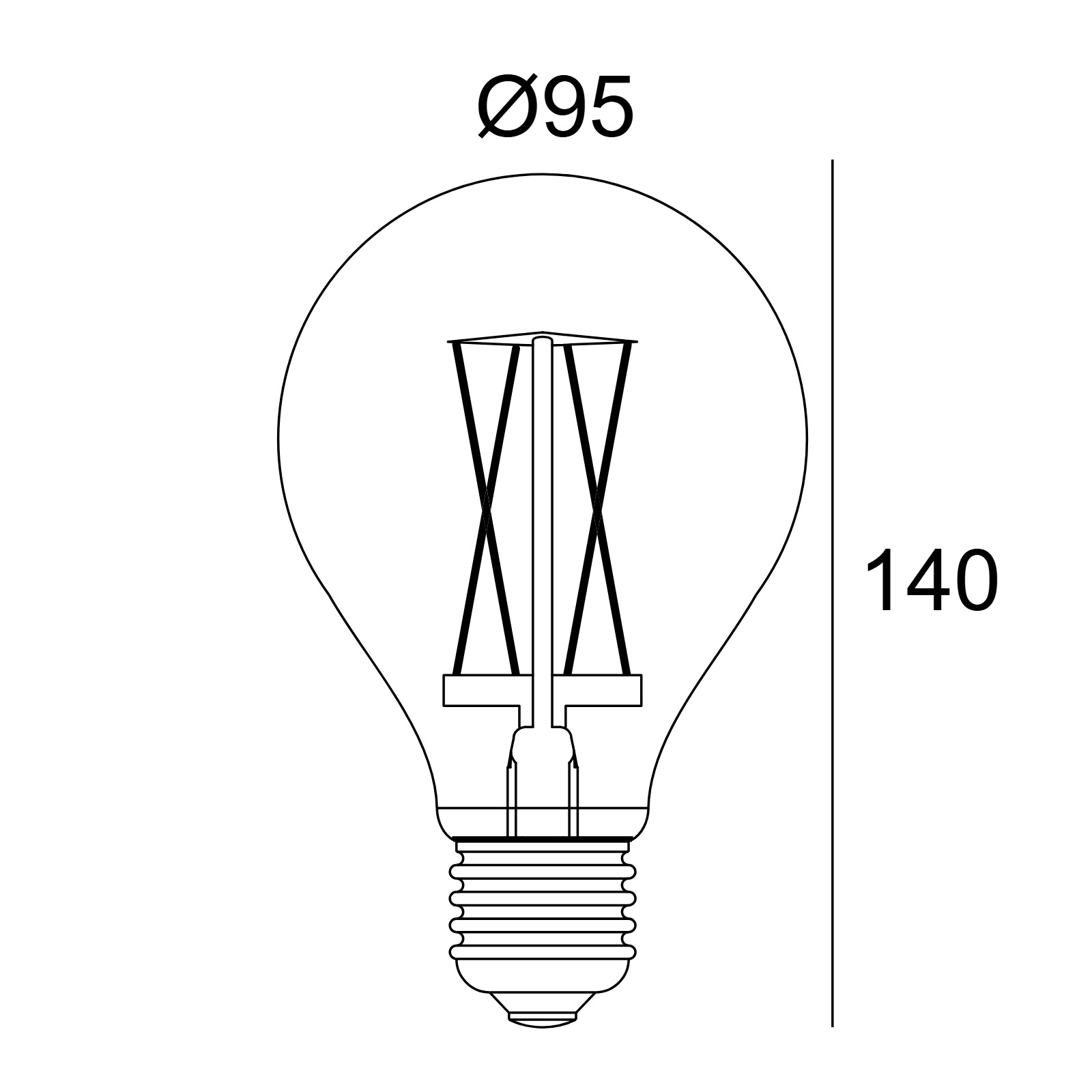 LED FILAMENT GL95 E27 6W 2200K - SMOKE Delta Light лампа 2