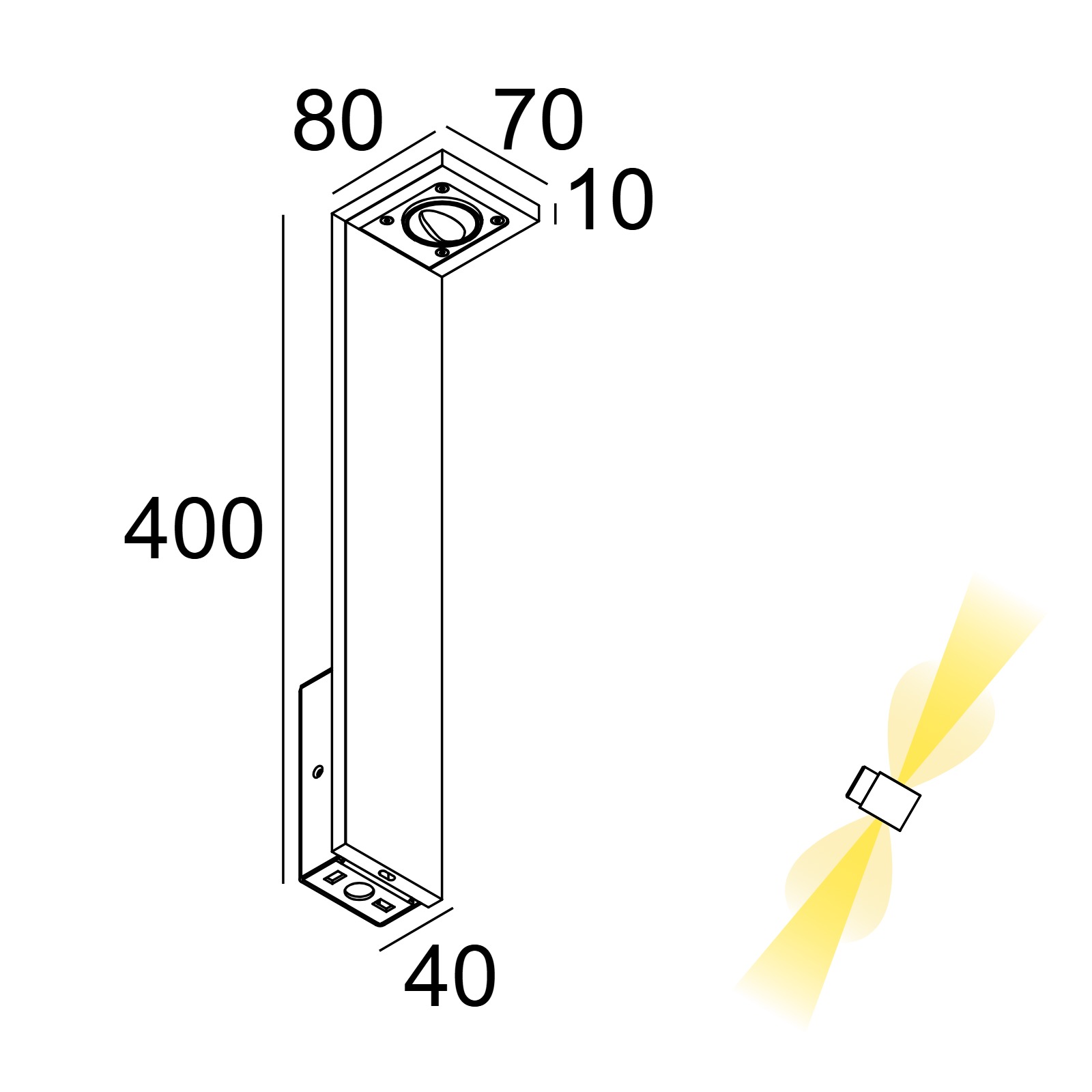 ELBO SYMMETRIC P 40 WW A алюм. серый Delta Light ландшафтный светильник 2