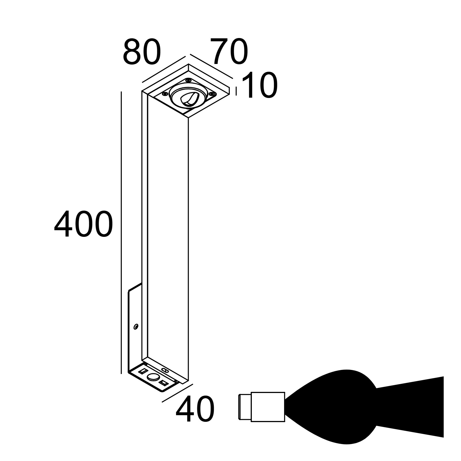 ELBO ASYMMETRIC P 40 WW A алюм. серый Delta Light ландшафтный светильник 2