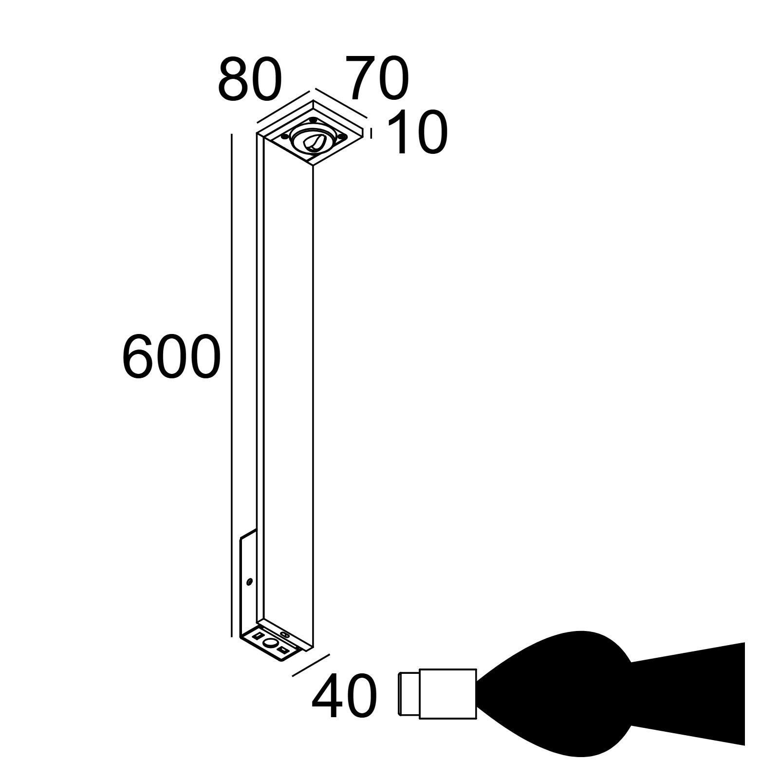 ELBO ASYMMETRIC P 60 WW A алюм. серый Delta Light ландшафтный светильник 2