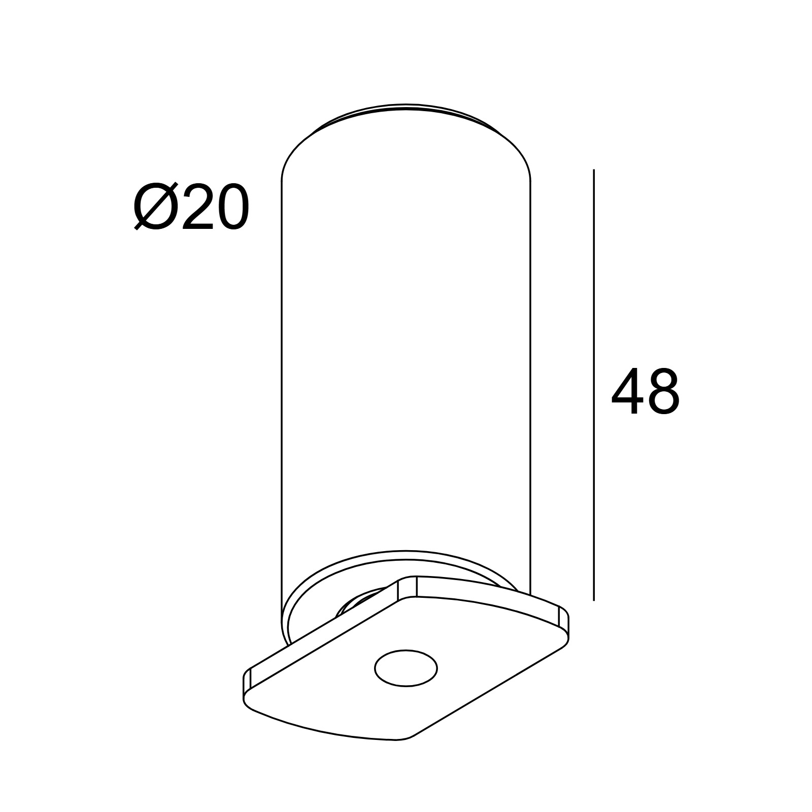 SLM26L - CEILING FIXATION B черный Delta Light IMP