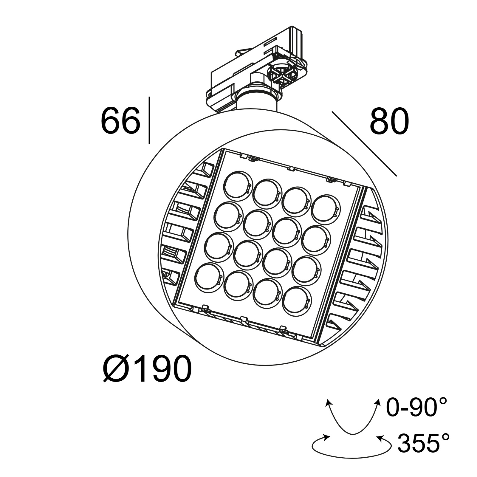 FRAGMA L 93014 ADM B черный Delta Light трековый прожектор 2