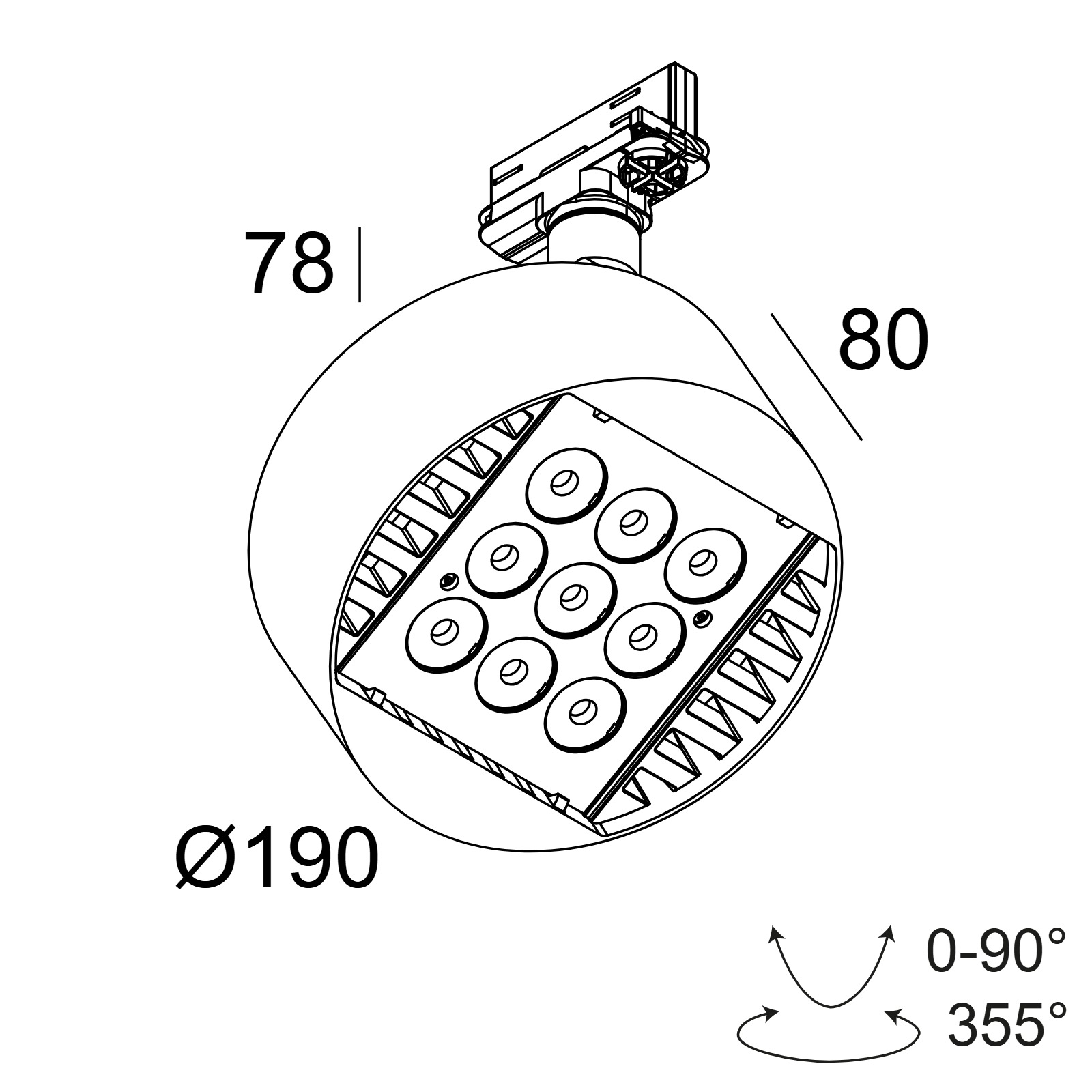 FRAGMA L SUPERSPOT 9308 ADM B черный Delta Light трековый прожектор 2
