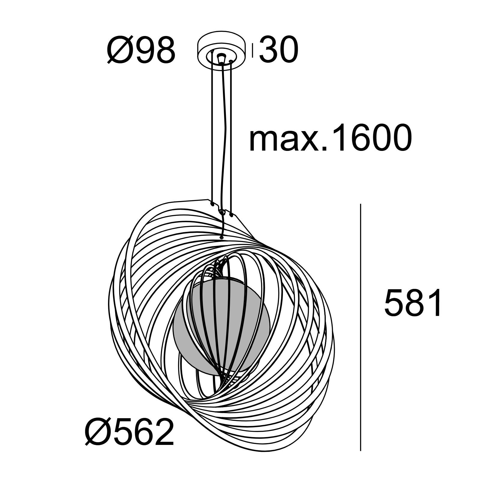 SOIREE RC 56 E27 OPAL B черный Delta Light подвесной светильник 2