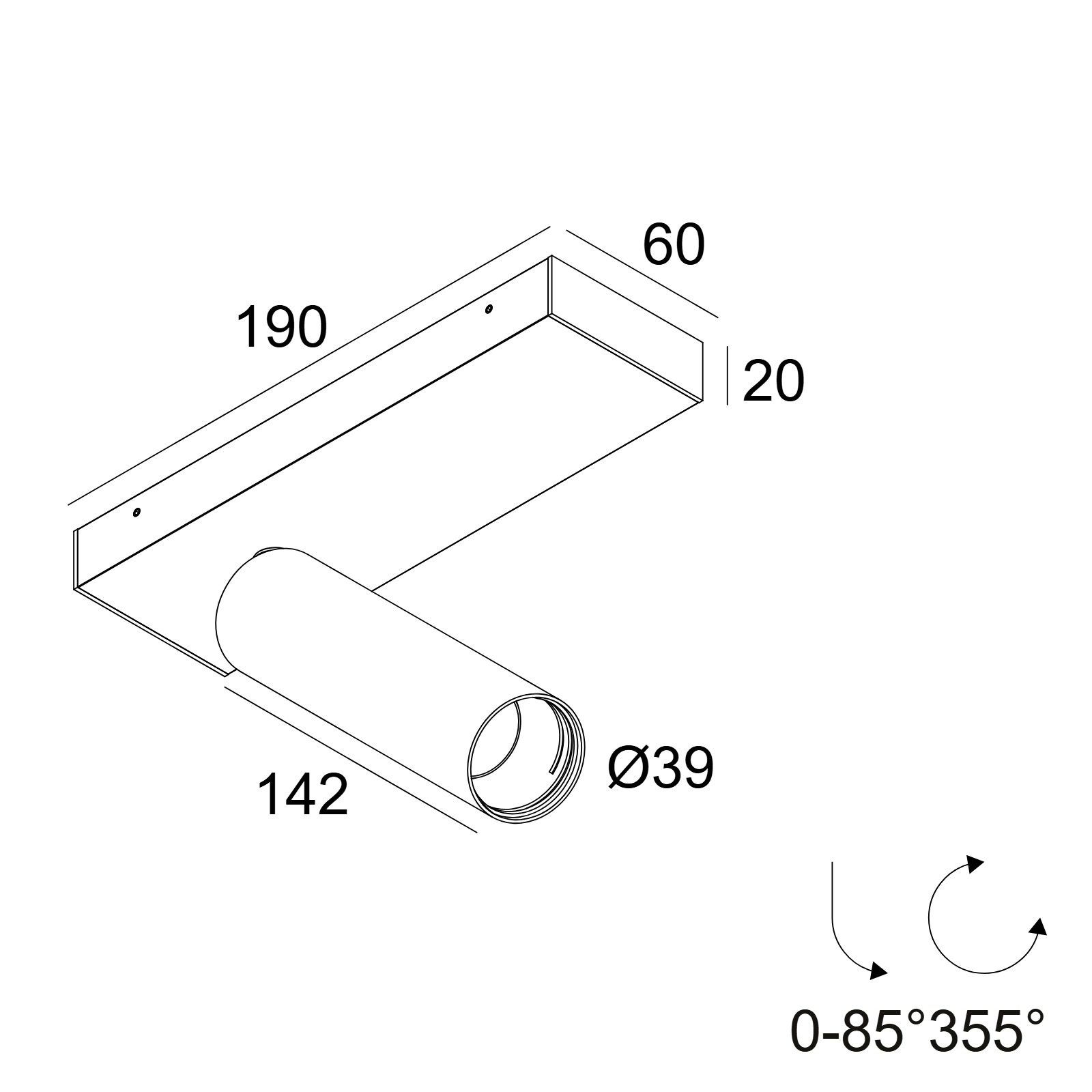 SPY 39 L ON 1 92720 DIM8 B-B черный Delta Light накладной потолочный светильник 2