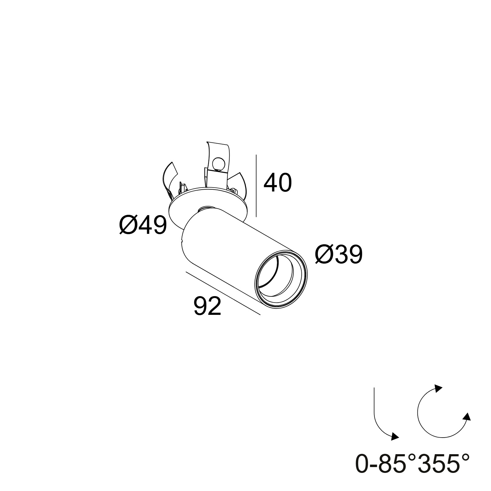 Встраиваемый потолочный светильник SPY 39 CLIP FOCUS Delta Light 24150 XXX0 2