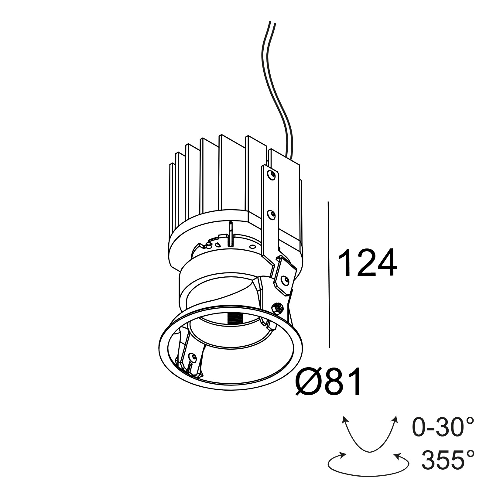 iMAX II ROUND ADJUSTABLE TRIMLESS MP 92718 Delta Light Встраиваемый поворотный потолочный светильник 2