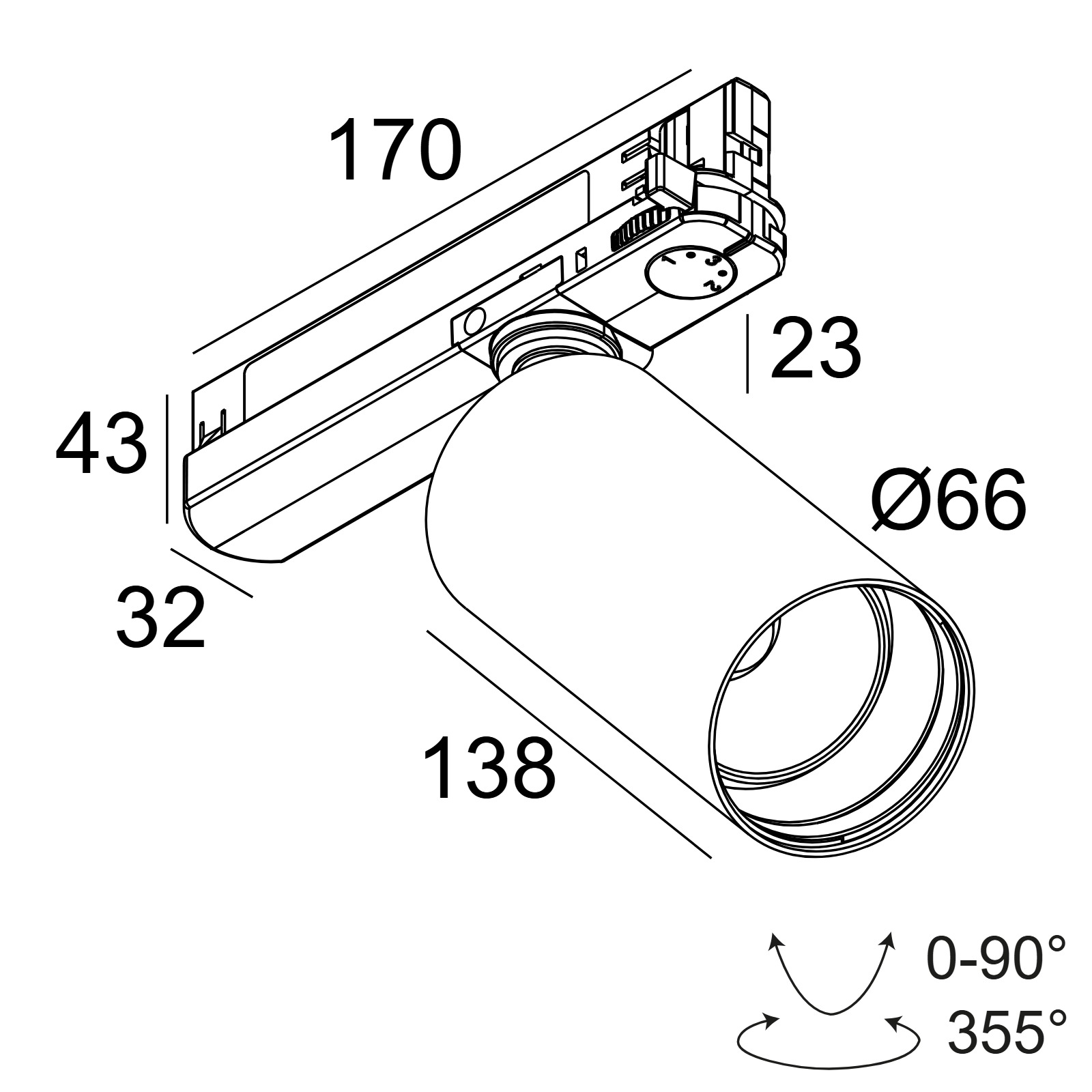 SPY 66 92718 ADM B черный Delta Light трековый прожектор 2