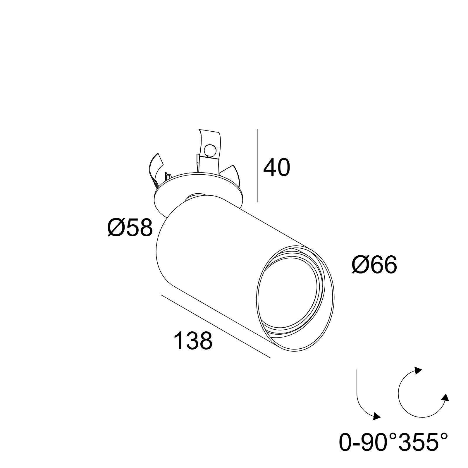 SPY 66 CLIP WALLWASH 927 B-B черный Delta Light накладной потолочный светильник 2