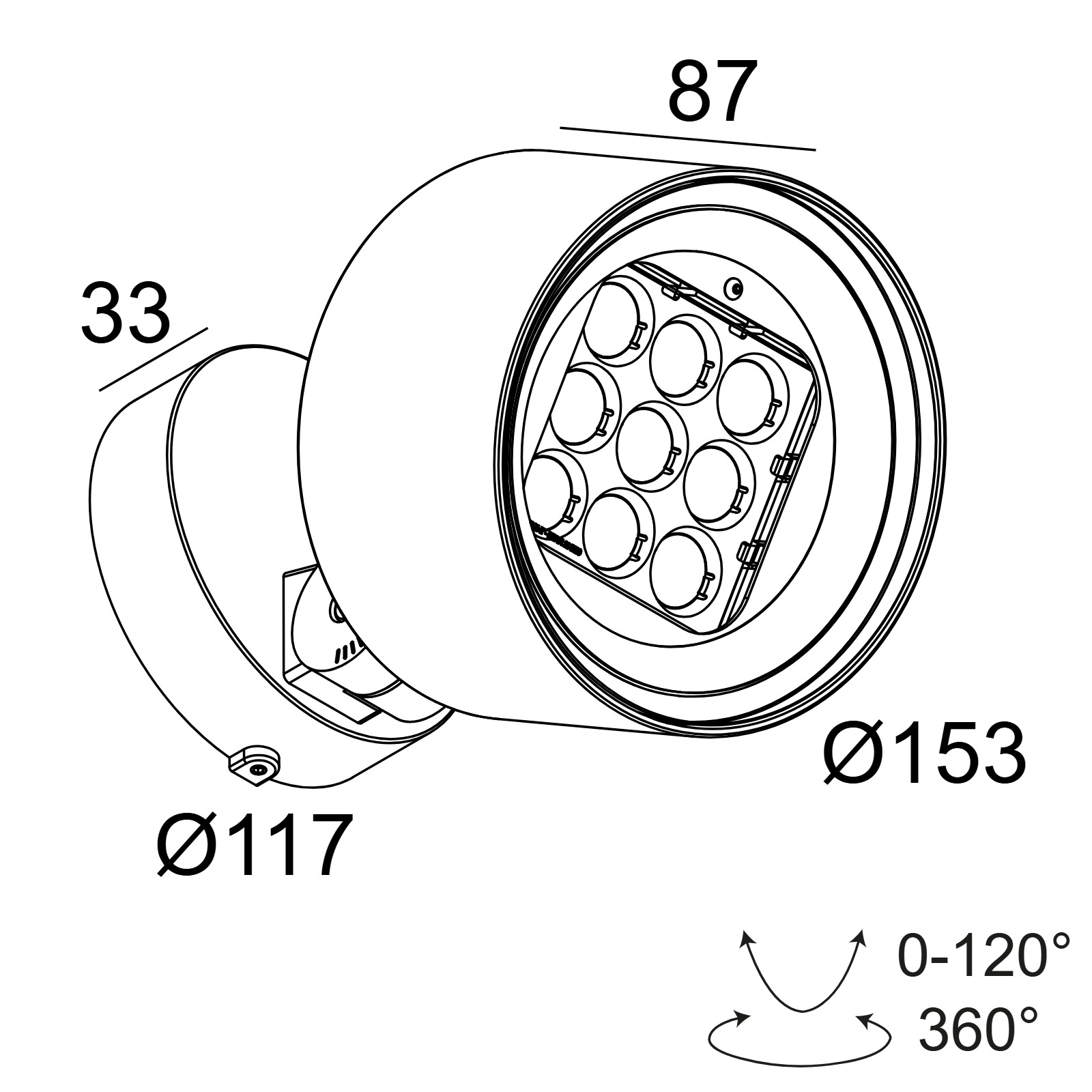 FRAX M 93014 A алюм. серый Delta Light настенный прожектор 2