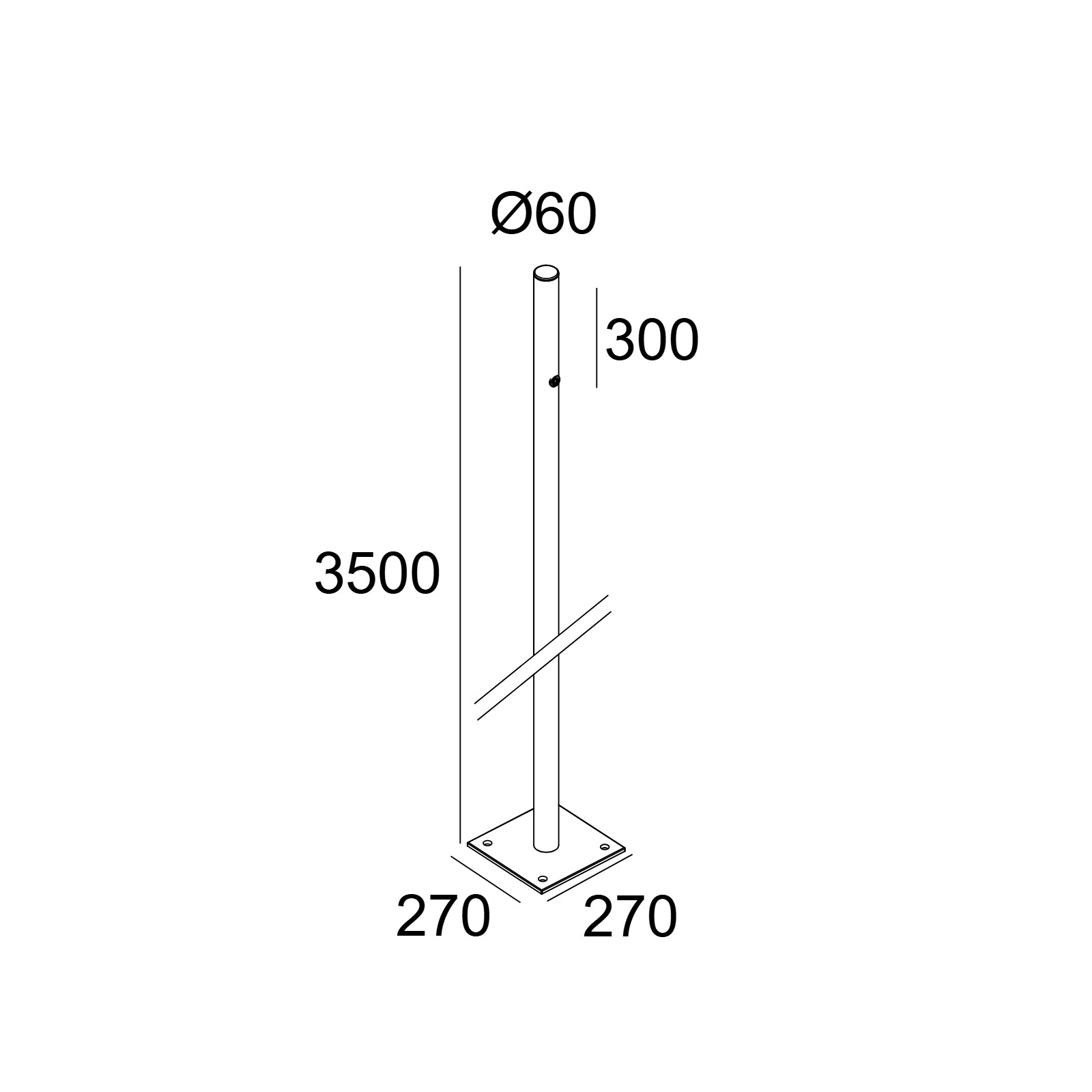 POLE 60 3,5M - 1 BASE N Delta Light прожектор 2