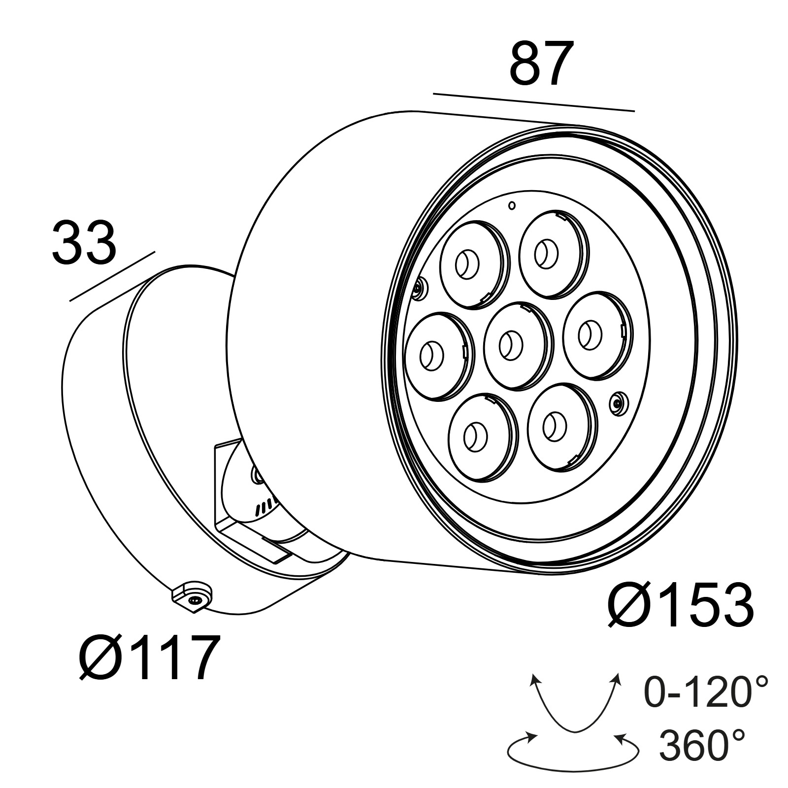 FRAX M SUPERSPOT 93008 HONEYCOMB A алюм. серый Delta Light настенный прожектор 2