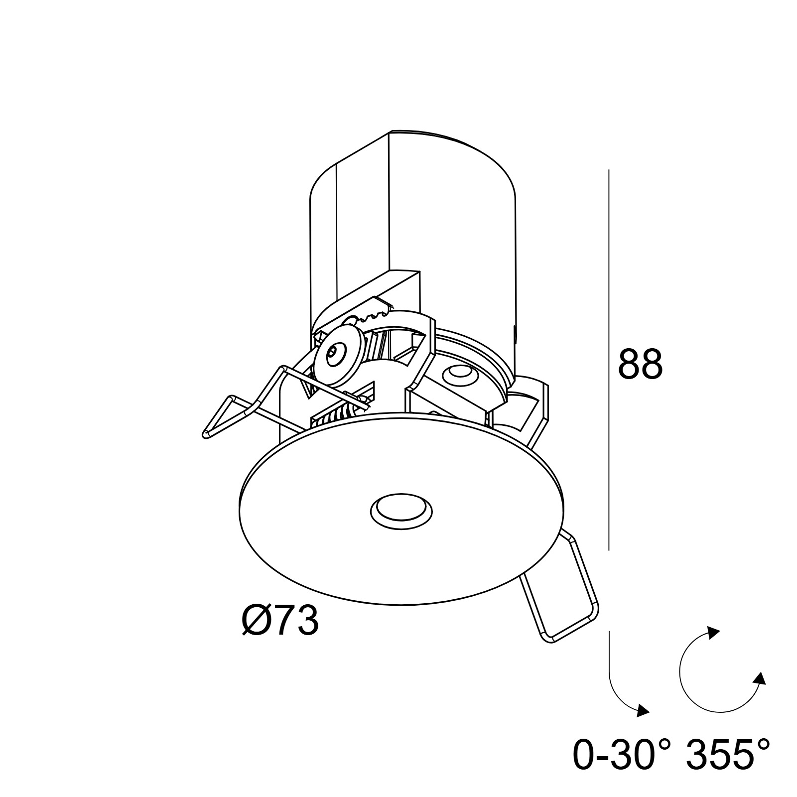 NIME II 92735 B черный Delta Light Встраиваемый в потолок светильник 2