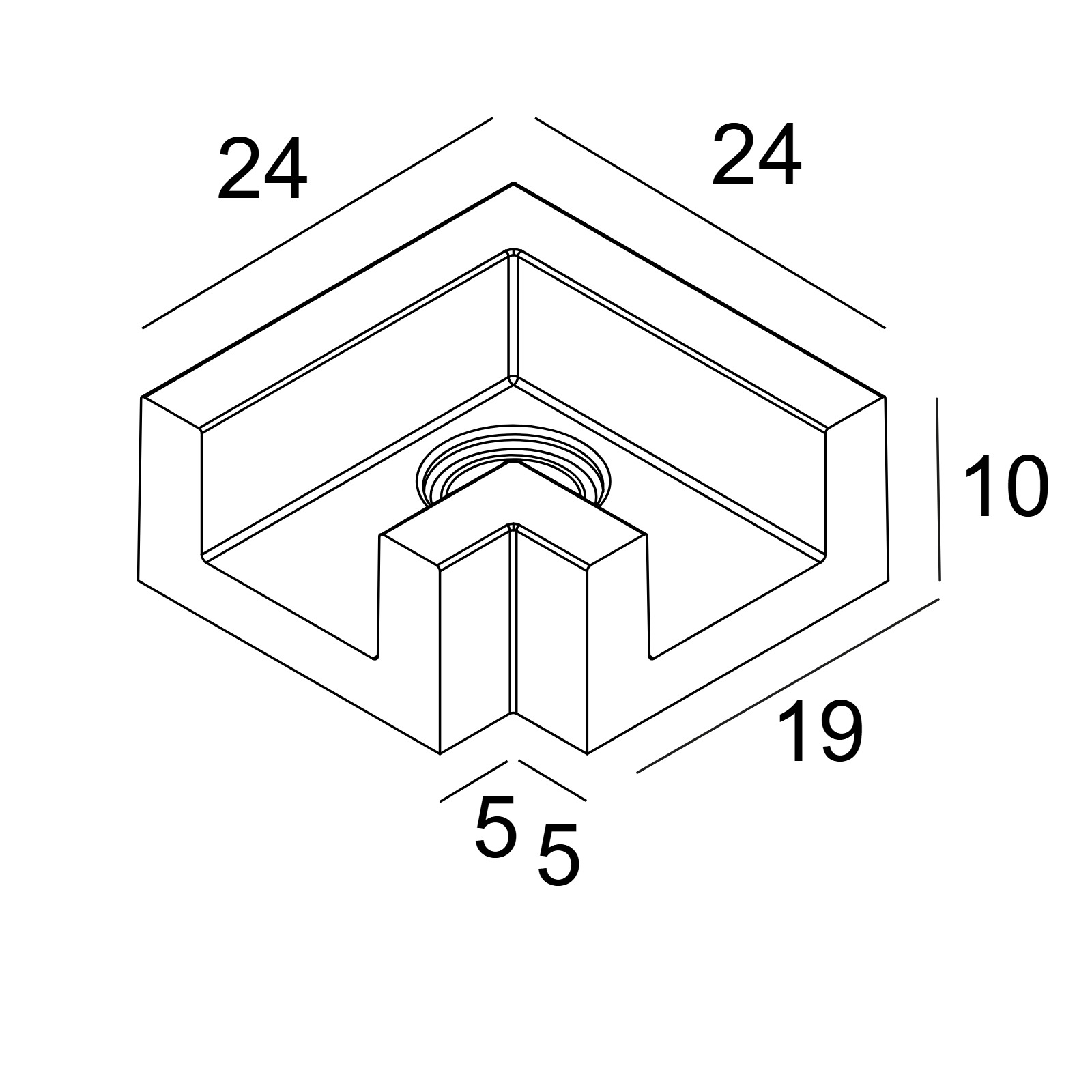 Cилиners DUMMY Delta Light SL19 - CORNER 90° B