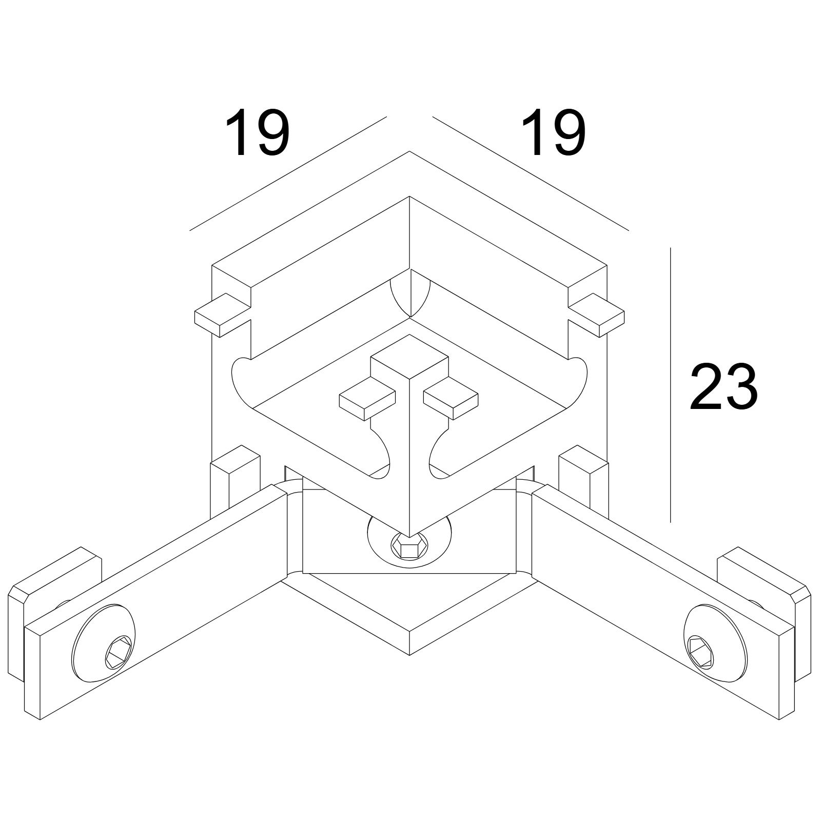 SOLI - CORNER SET 90° B черный Delta Light ILP 2
