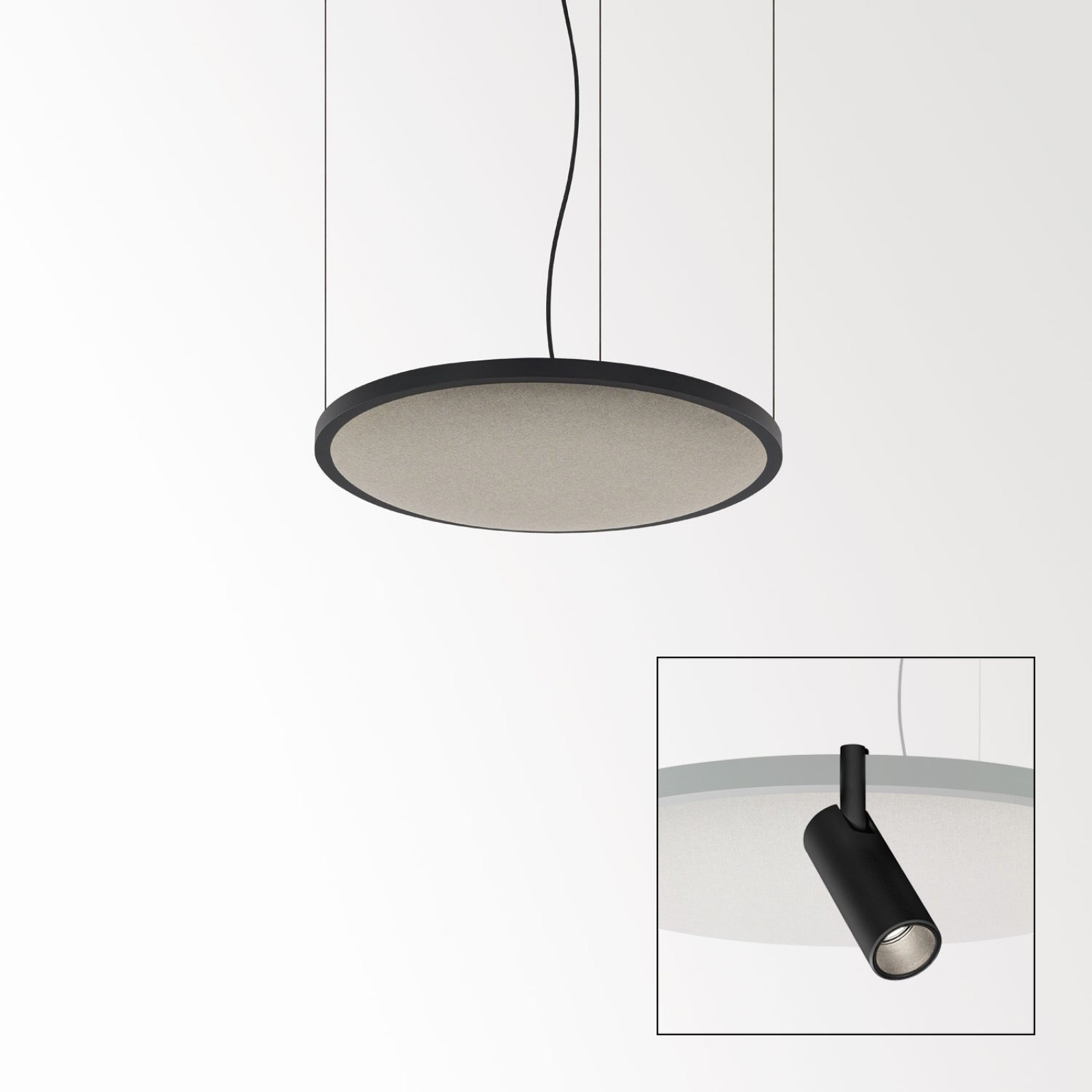 SOLI - SHHH PLUS 60/4 LIGHT GREY DIM5 B черный Delta Light подвесной светильник