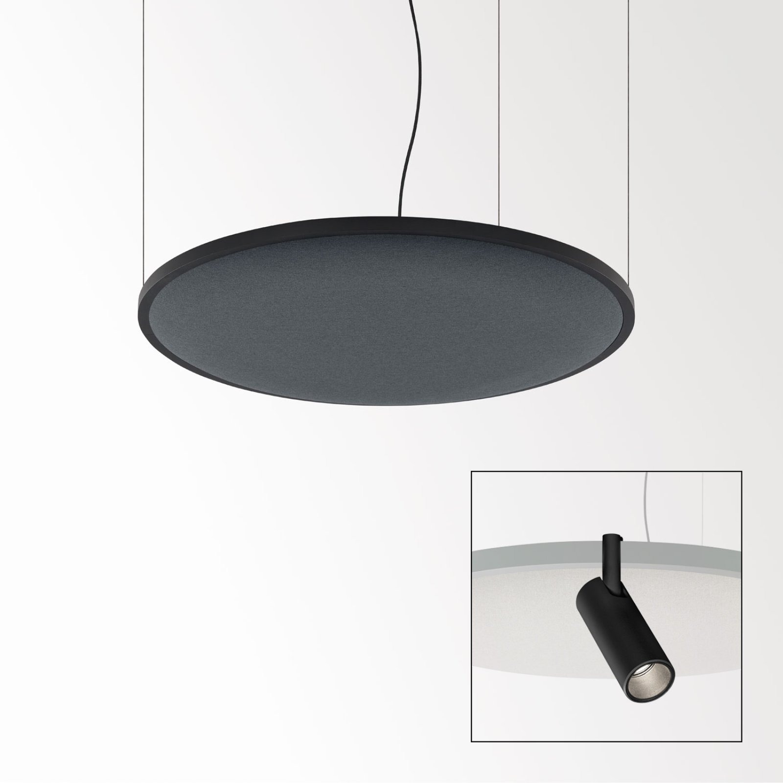 SOLI - SHHH PLUS 90/4 DARK GREY DIM5 B черный Delta Light подвесной светильник