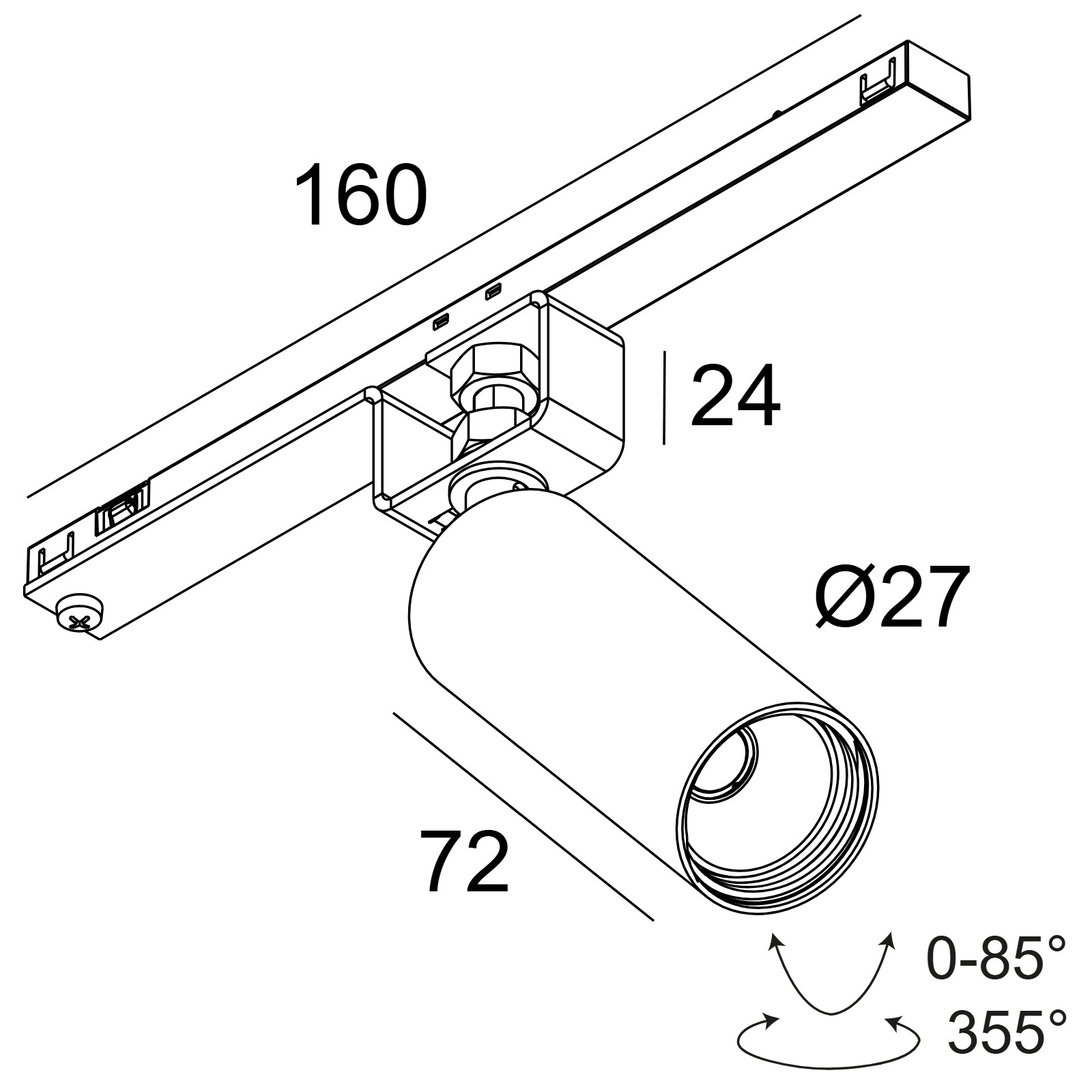 SPL14 - SPY 27 92730 DIM5 B черный Delta Light трековый светильник 2