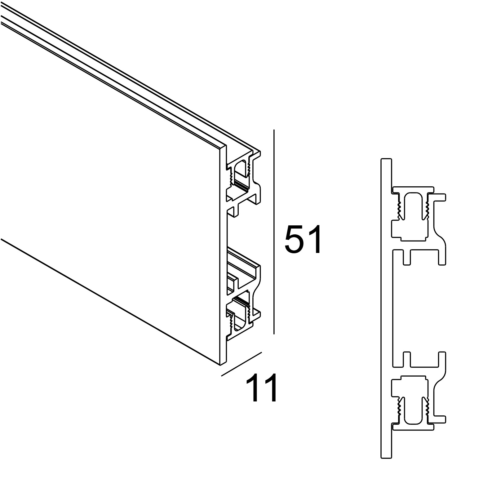 CNT-A - PROFILE B черный Delta Light ILP 2