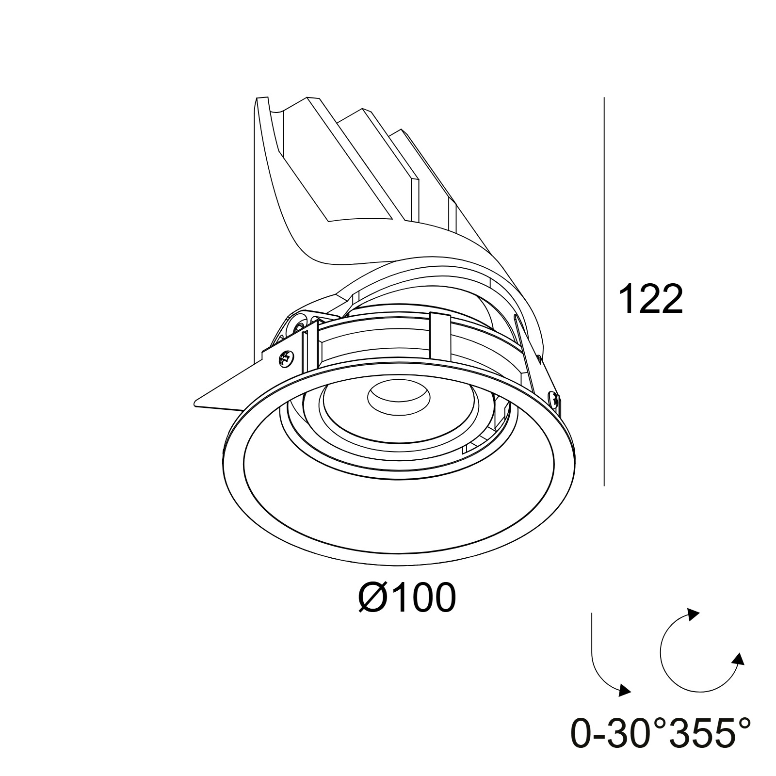 ENTERO RD-M 92710 B черный Delta Light Встраиваемый потолочный светильник 2