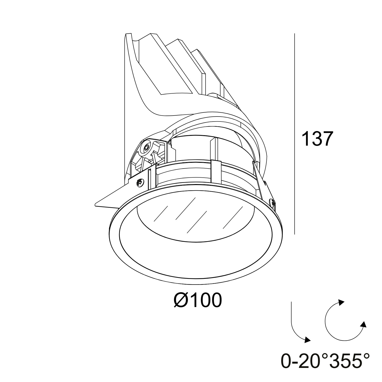 ENTERO RD-M IP 92718 B черный Delta Light Встраиваемый потолочный светильник 2