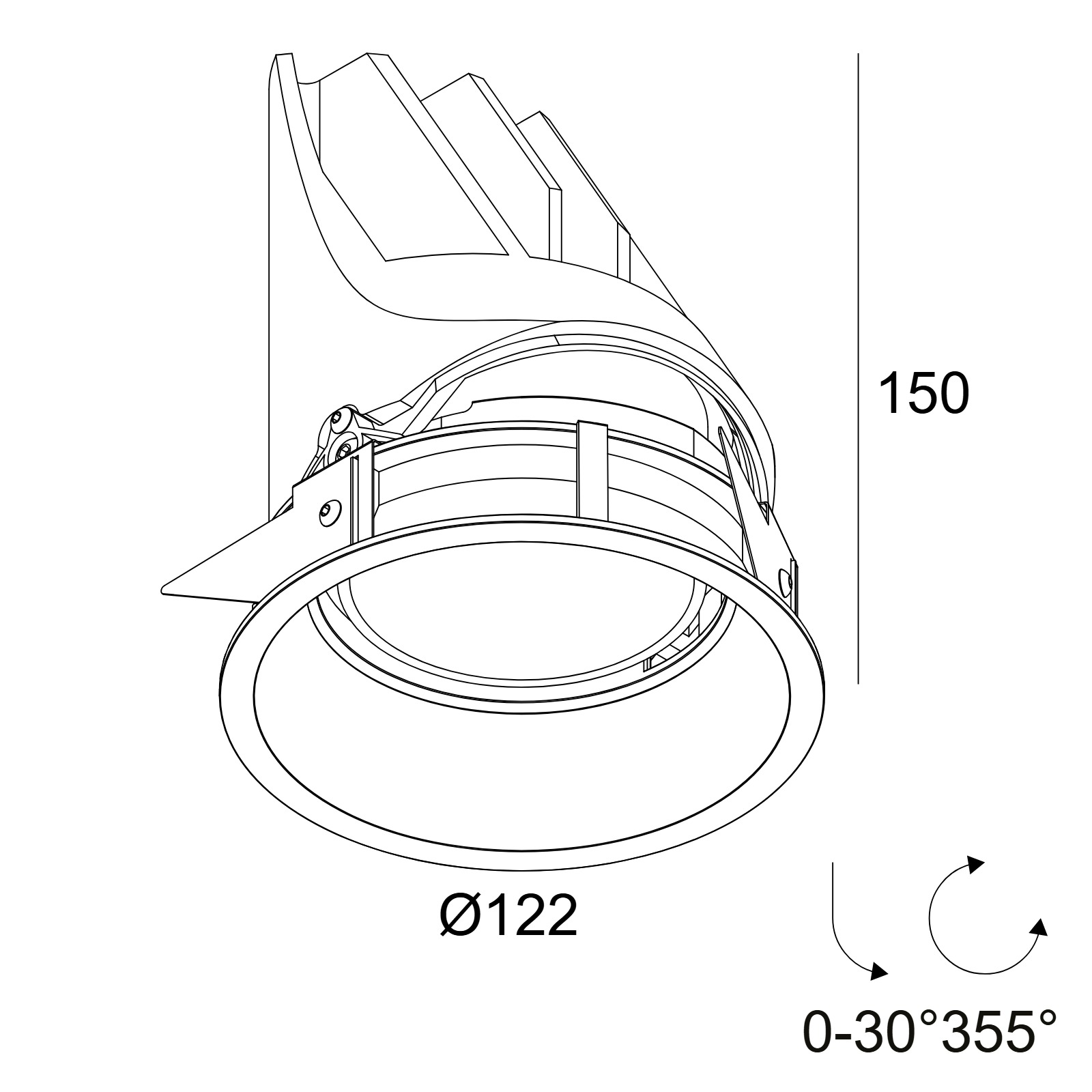 ENTERO RD-L TW 96518 B черный Delta Light Встраиваемый потолочный светильник 2