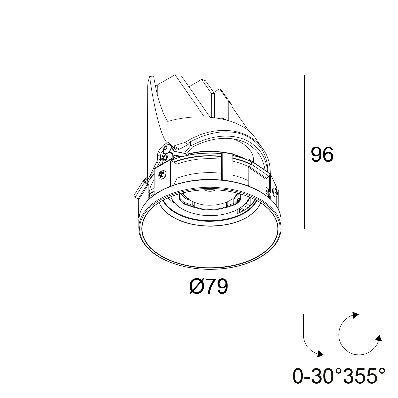 ENTERO RD-S TRIMLESS 92710 GC золото цветное Delta Light Встраиваемый поворотный потолочный светильник 2