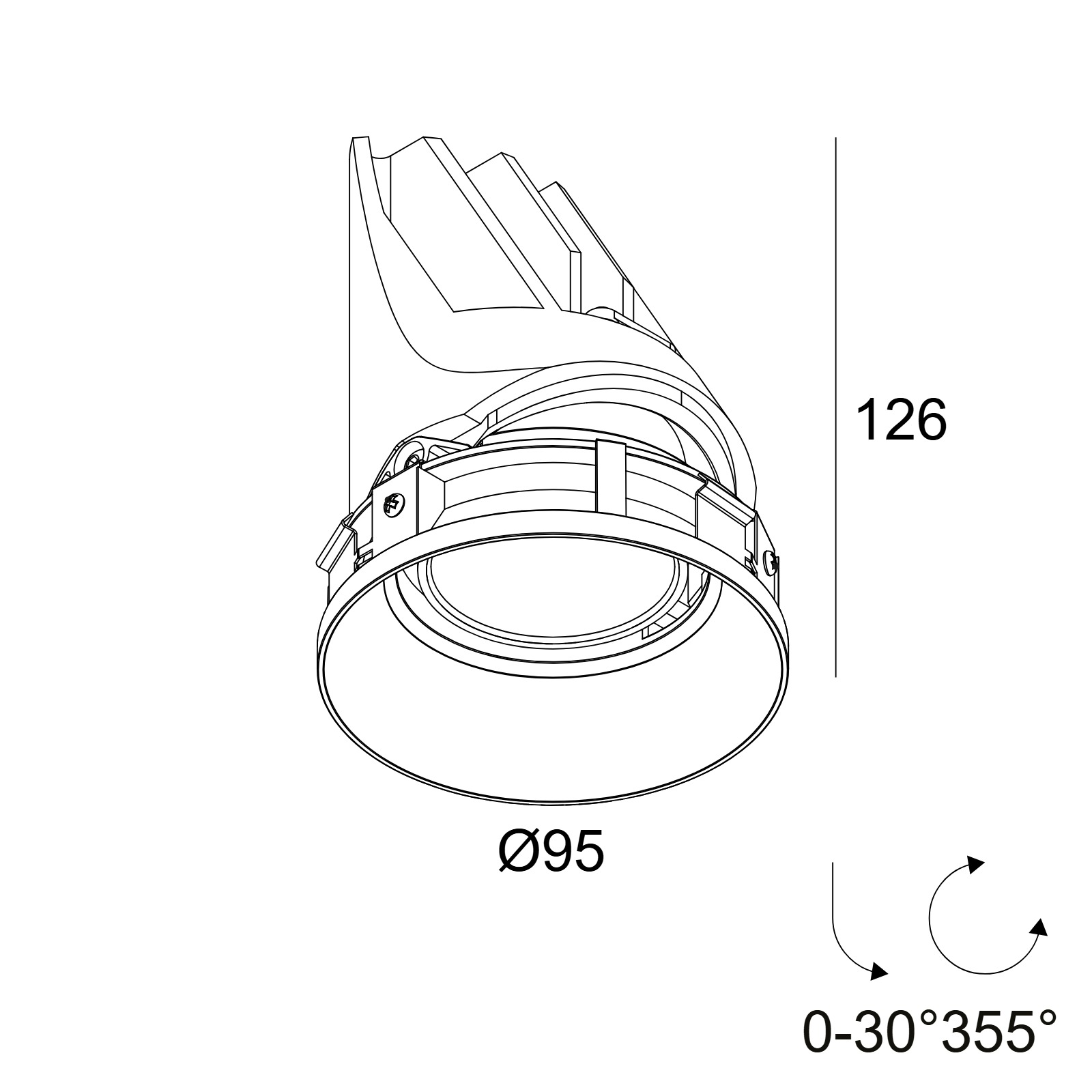 ENTERO RD-M TRIMLESS SOFT 93018 B черный Delta Light Встраиваемый поворотный потолочный светильник 2