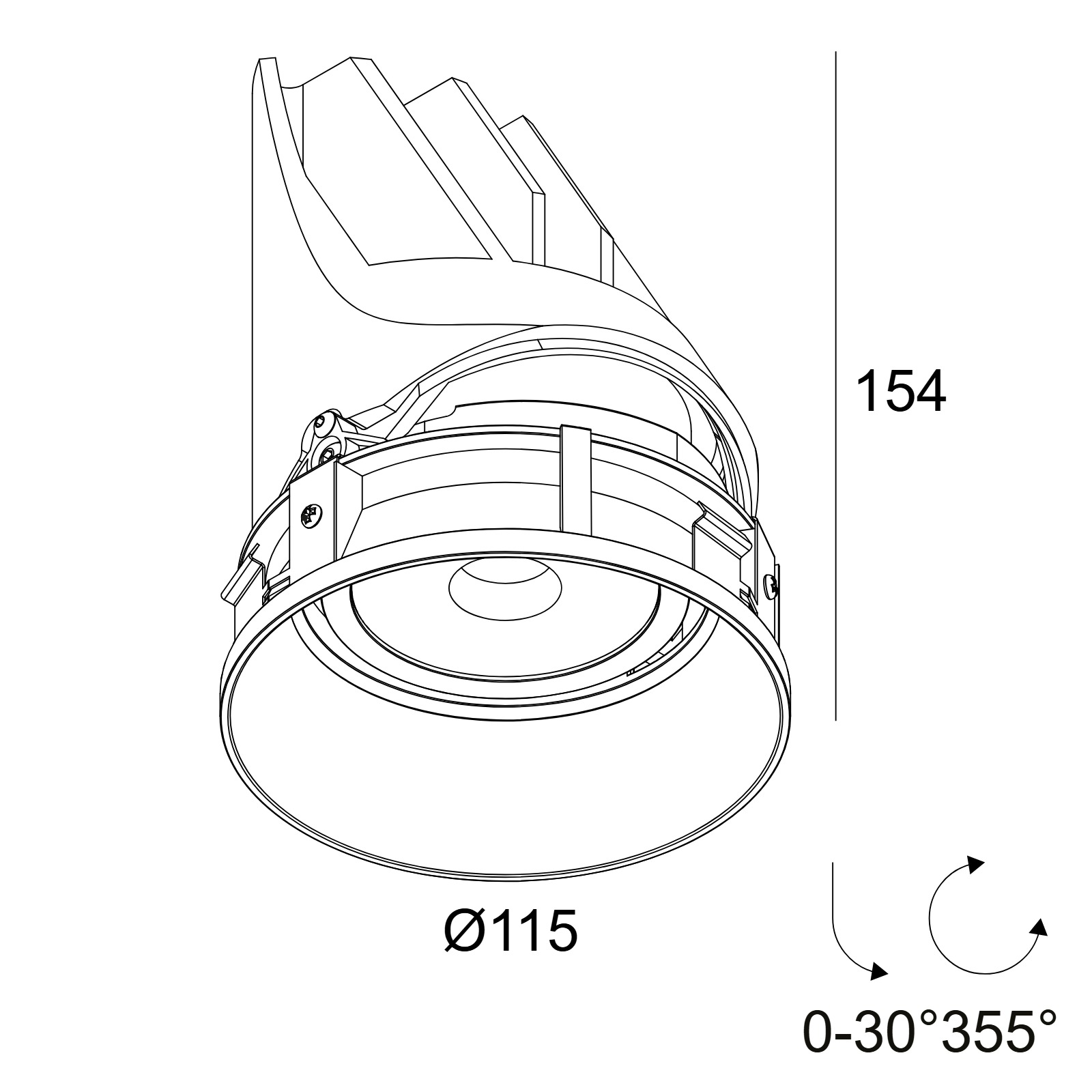 ENTERO RD-L TRIMLESS 92710 B черный Delta Light Встраиваемый потолочный светильник 2