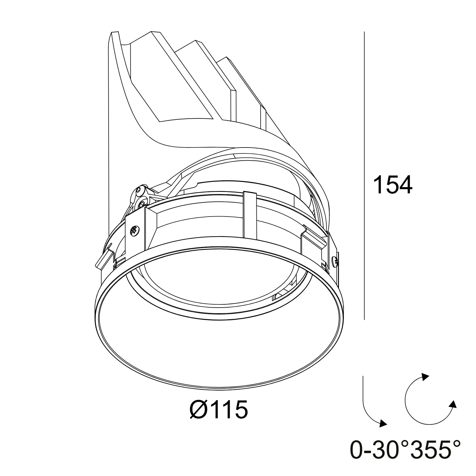 ENTERO RD-L TRIMLESS TW 96518 B черный Delta Light Встраиваемый потолочный светильник 2
