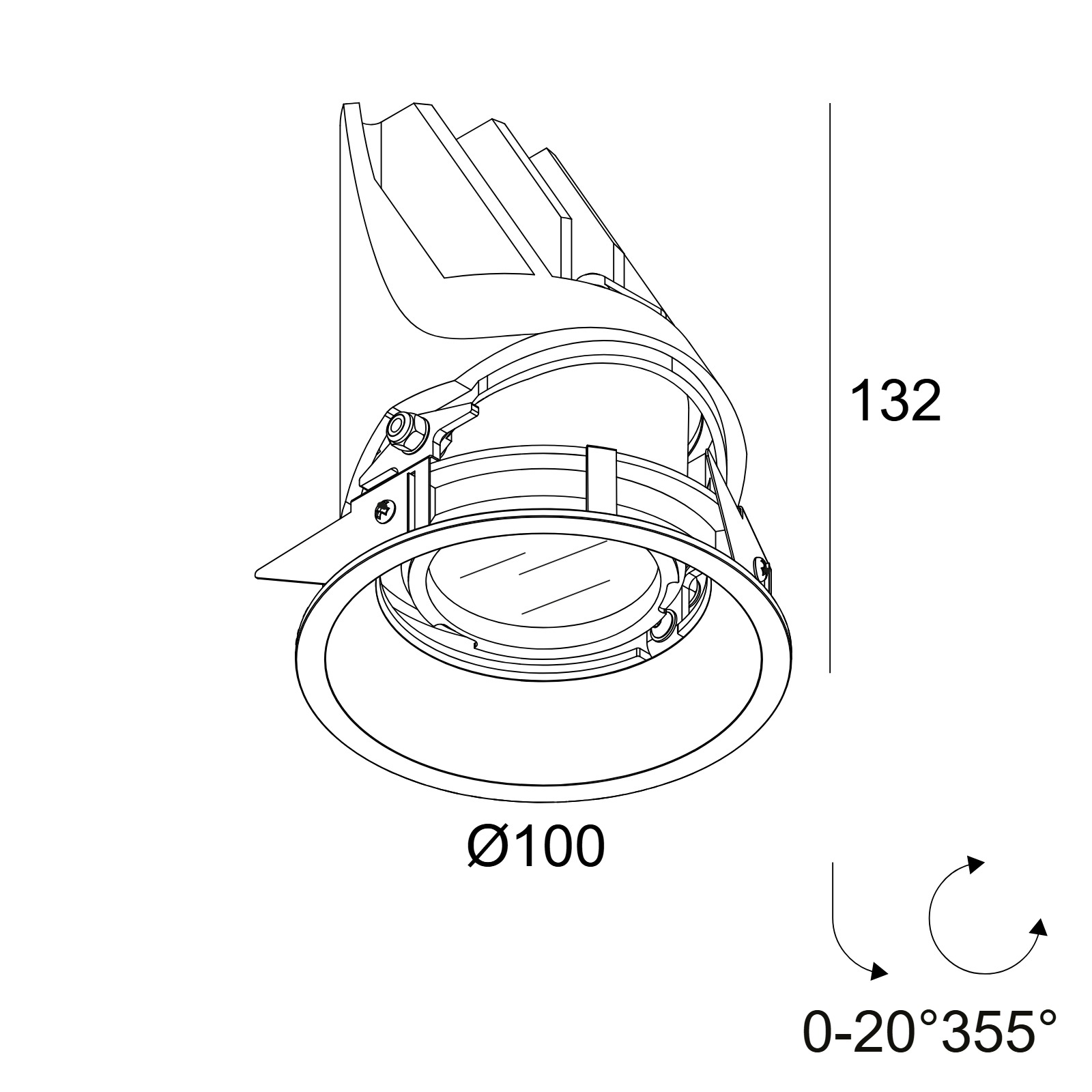 ENTERO RD-M X 92710 B черный Delta Light уличный встраиваемый в потолок светильник 2