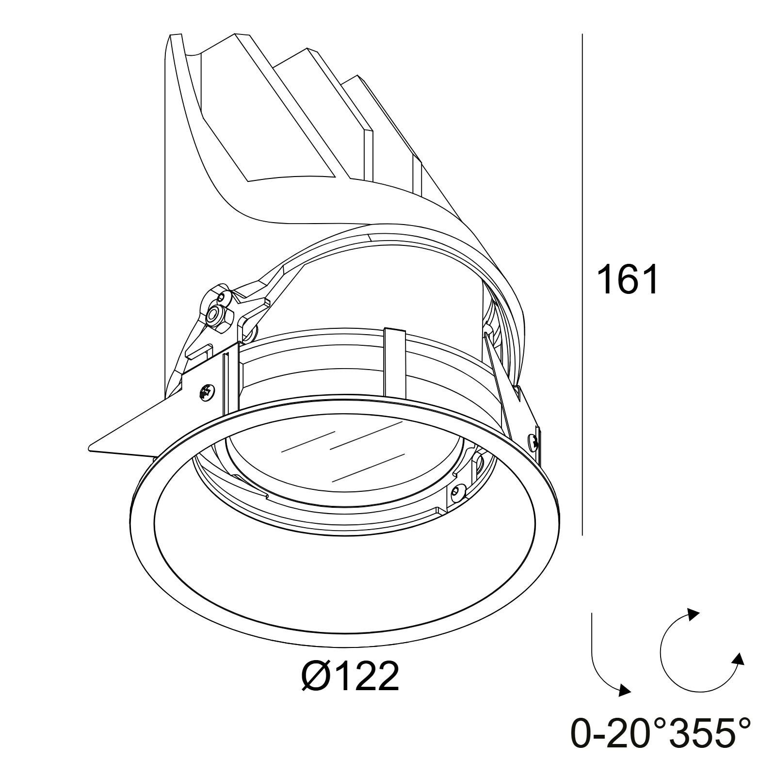ENTERO RD-L X 92710 B черный Delta Light уличный встраиваемый в потолок светильник 2