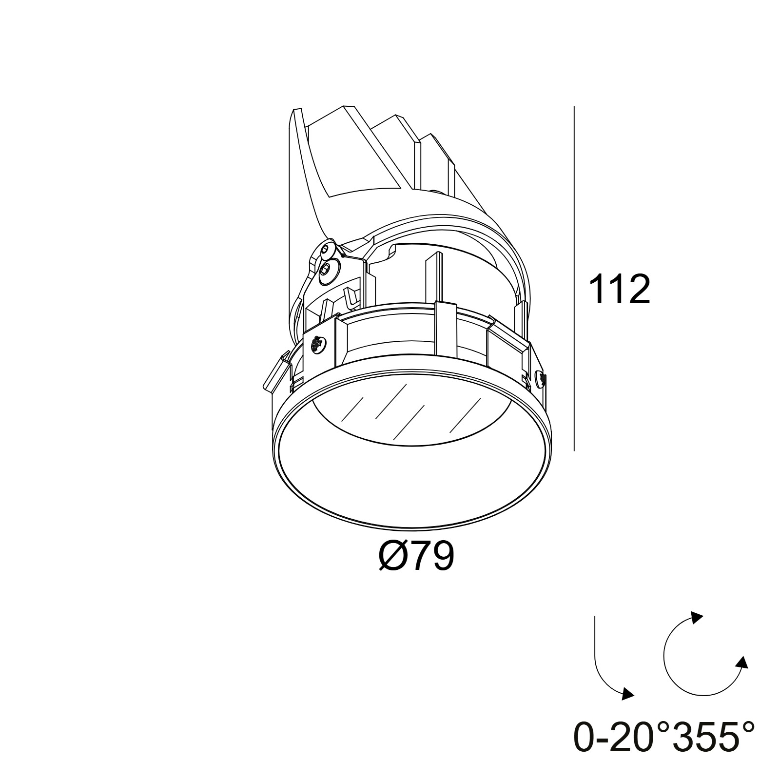 ENTERO RD-S TRIMLESS IP 92720 GC золото цветное Delta Light Встраиваемый поворотный потолочный светильник 2
