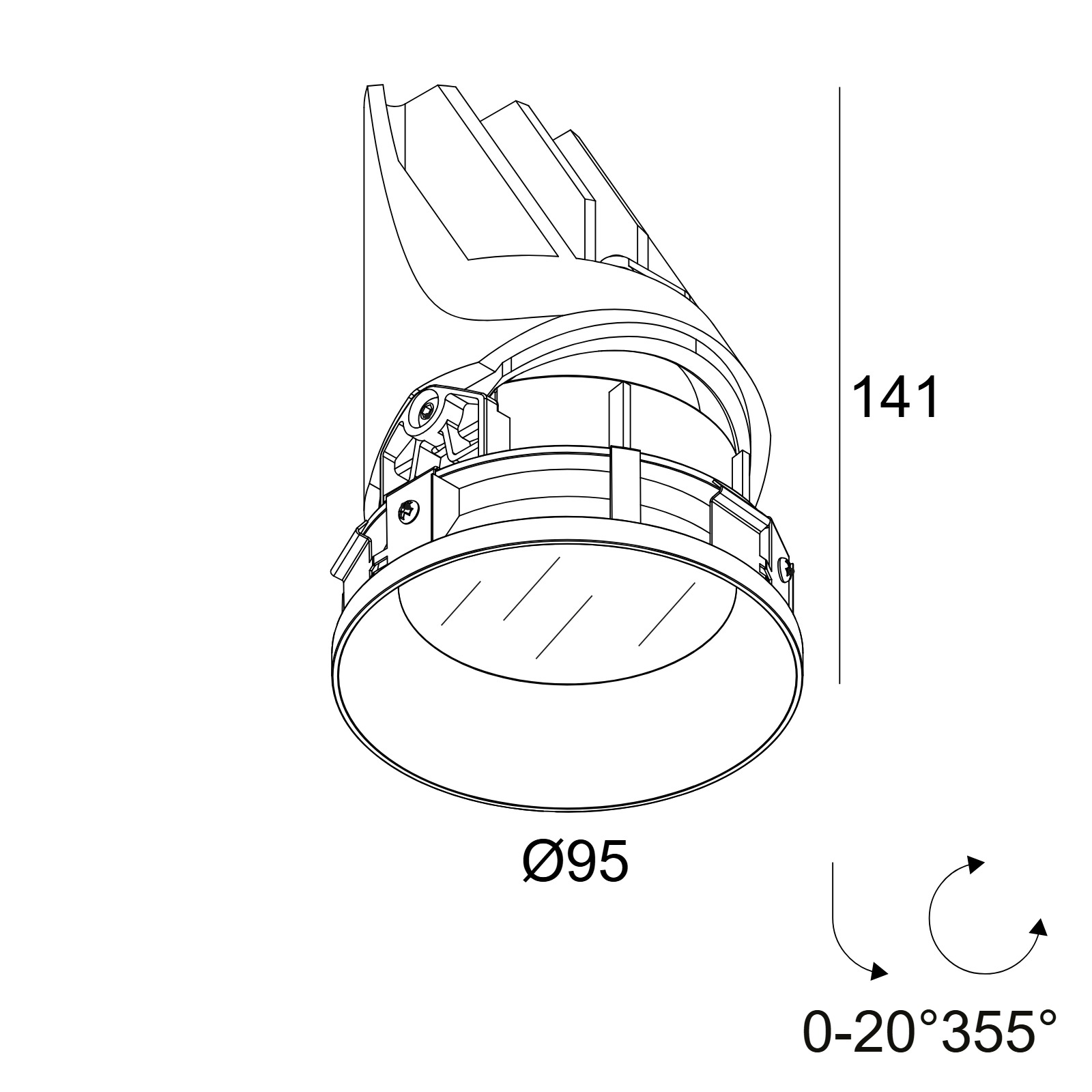 ENTERO RD-M TRIMLESS IP 92718 GC золото цветное Delta Light Встраиваемый поворотный потолочный светильник 2