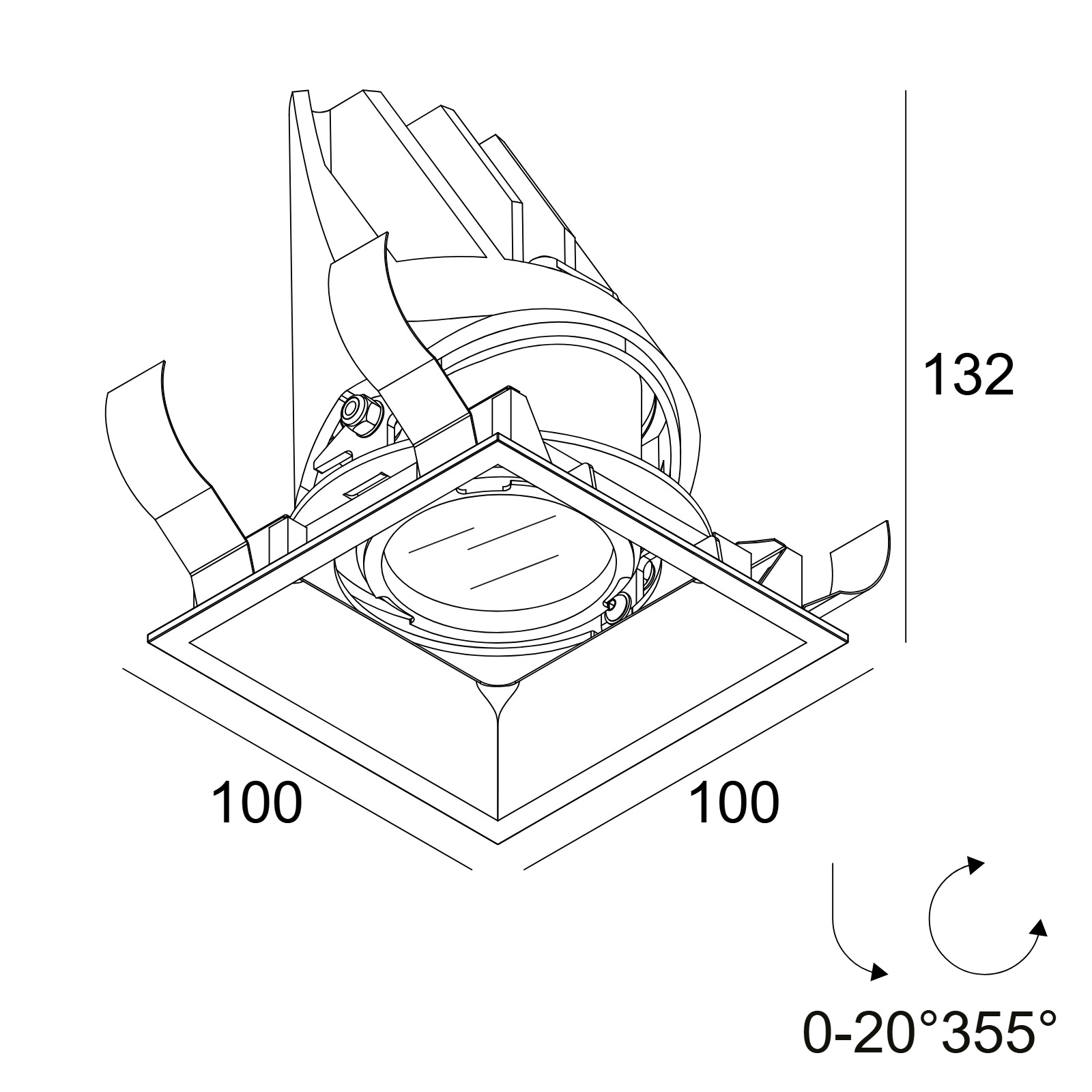 ENTERO SQ-M X 92718 B черный Delta Light уличный встраиваемый в потолок светильник 2