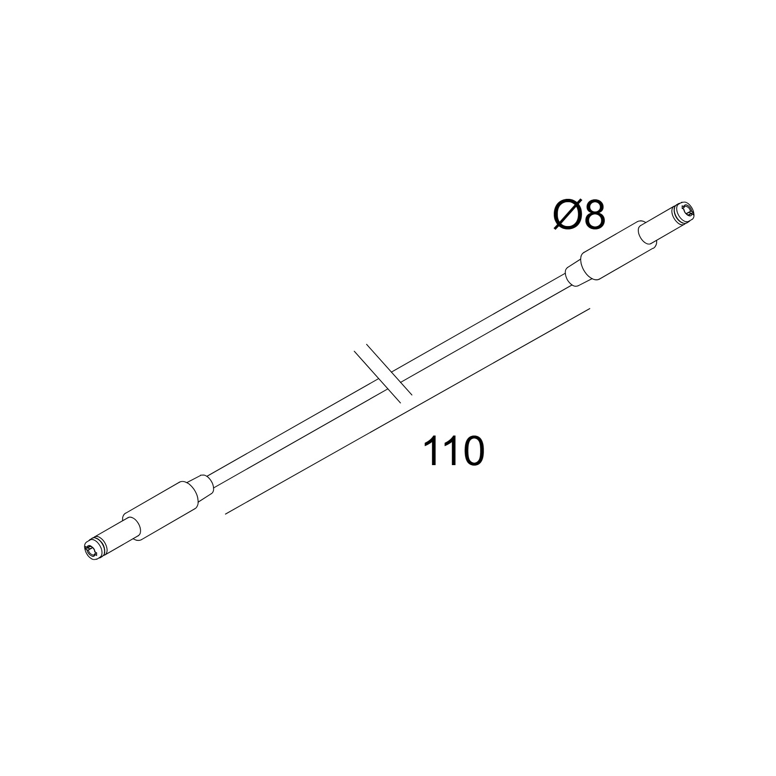 PLUG-IN 48V CABLE 11cm black Delta Light ILP