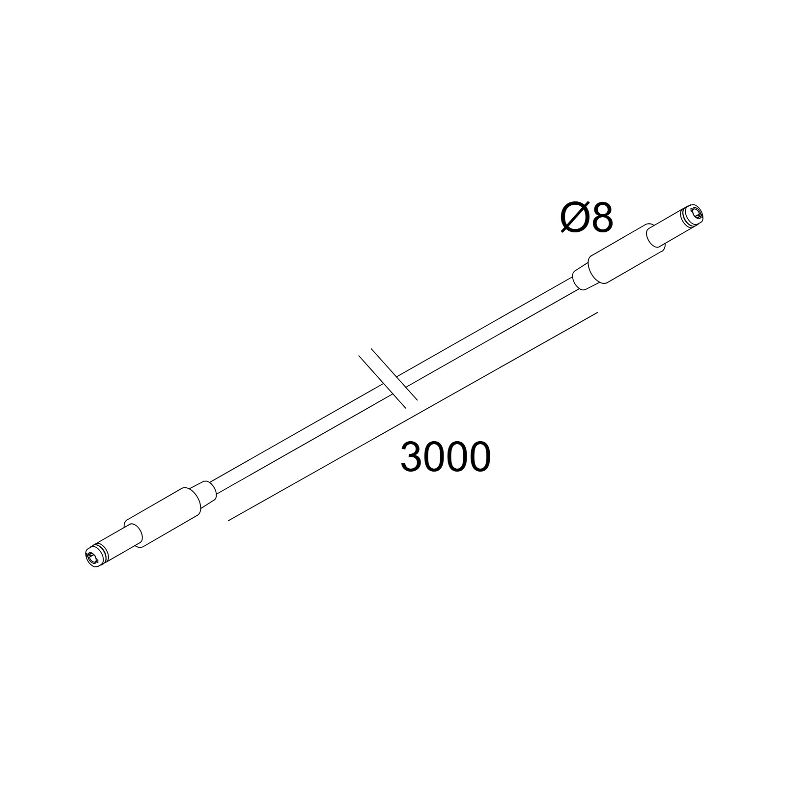 PLUG-IN 48V CABLE 3m black Delta Light ILP