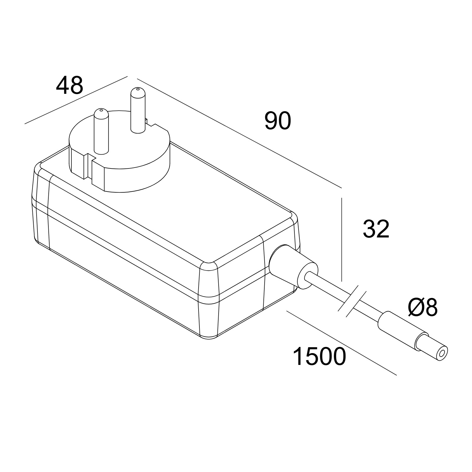 POWER ADAPTER 48V-DC / 60W PLUG-IN Delta Light драйвер