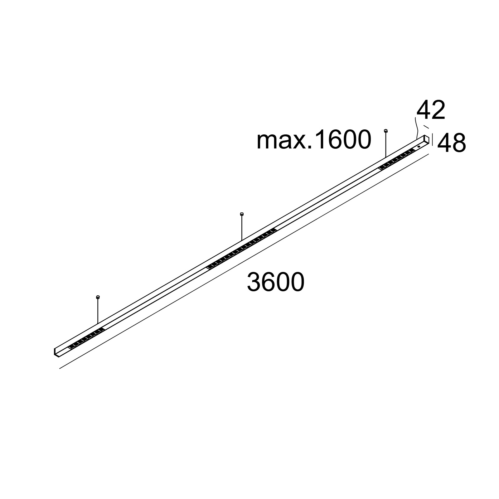 Технический подвесной светильник INFORM 40 SQ PDS (Presence and Daylight Sensor) DOWN-UP Delta Light 30736 XXX5 2