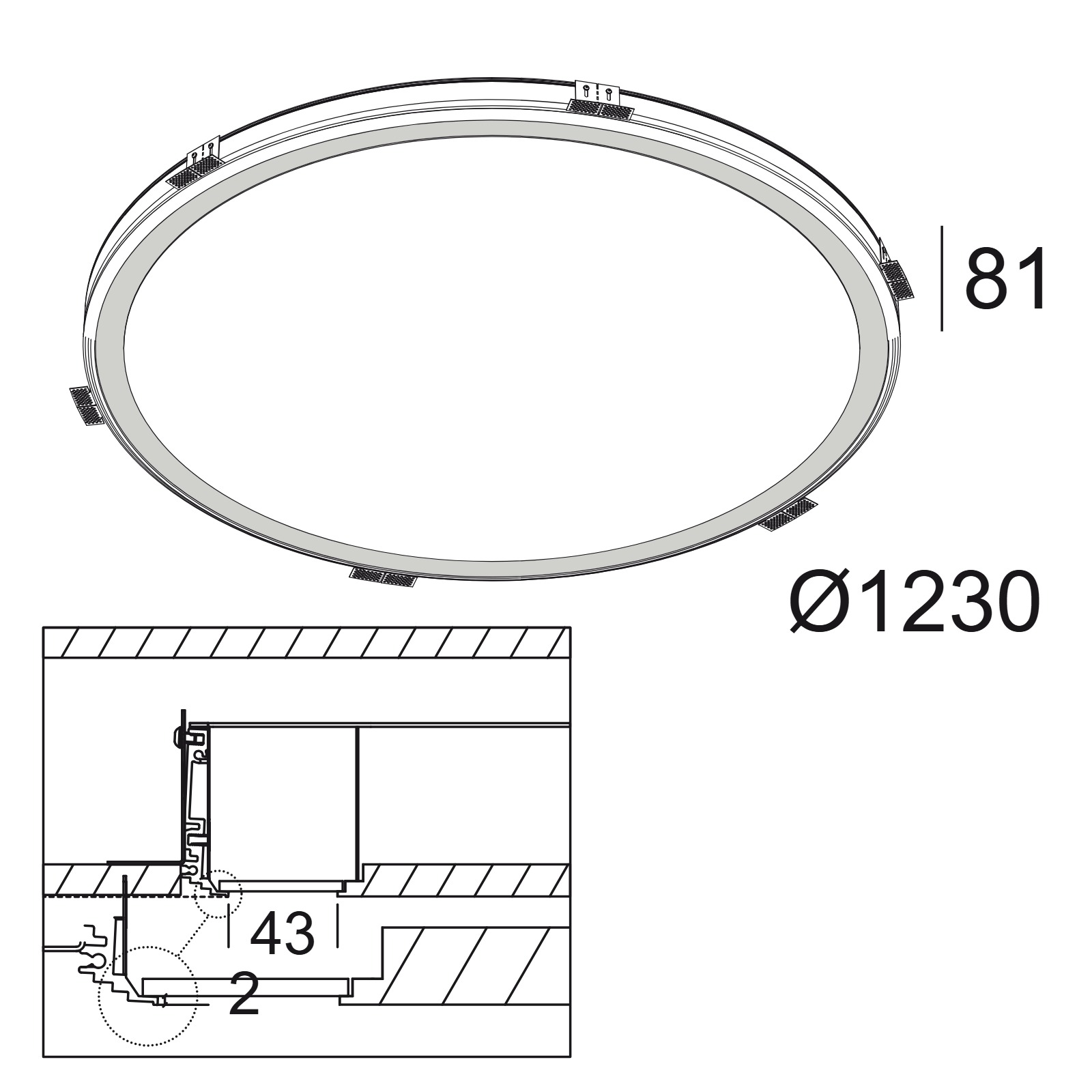SUPER-OH! 120 SBL TRIMLESS 930 DIM1 Delta Light Встраиваемый в потолок светильник 2