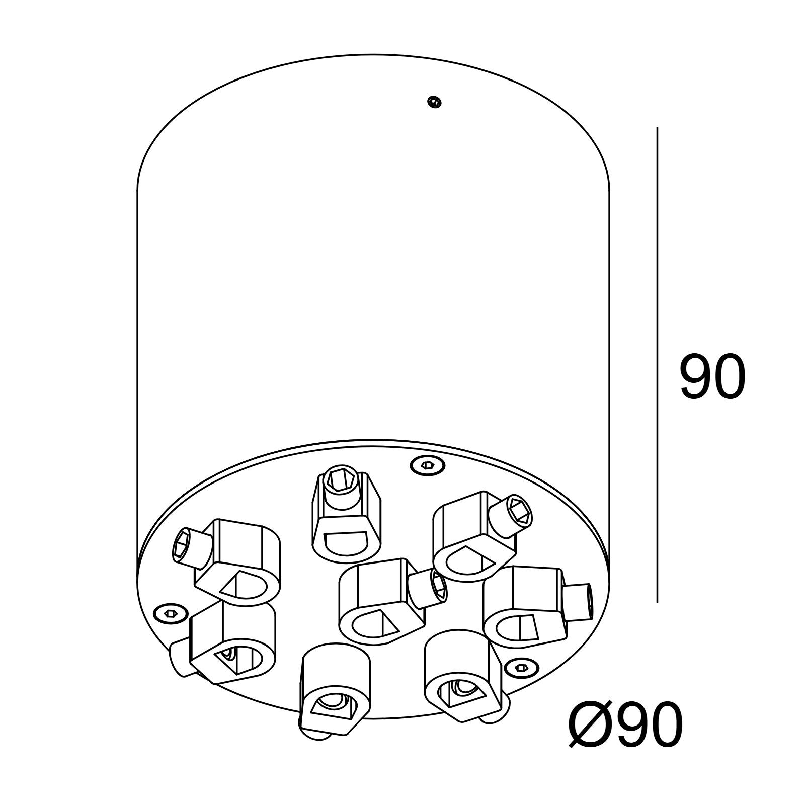 SUPER-OH! XS CEILING BASE B черный Delta Light основание 2