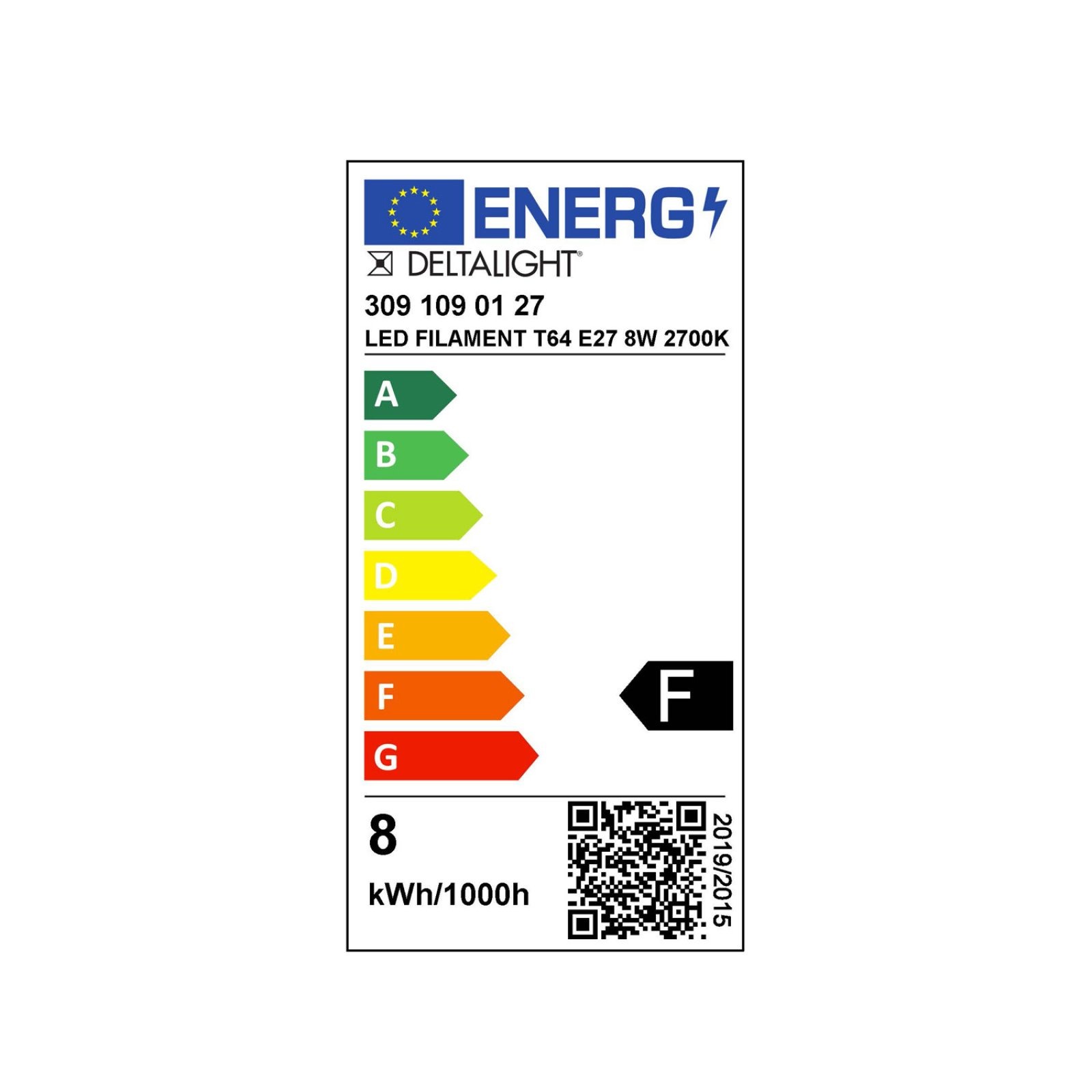 LED FILAMENT T64 E27 8W 2700K Delta Light LAG 4